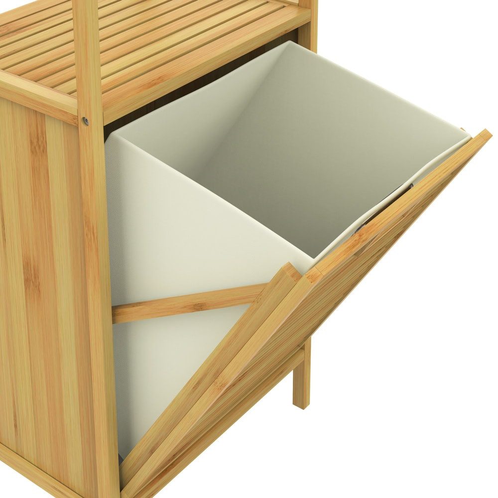 Casaria Wäschekorb (2 St), Badregal Bambus Holz Wäschebox Wäschetruhe Schra günstig online kaufen