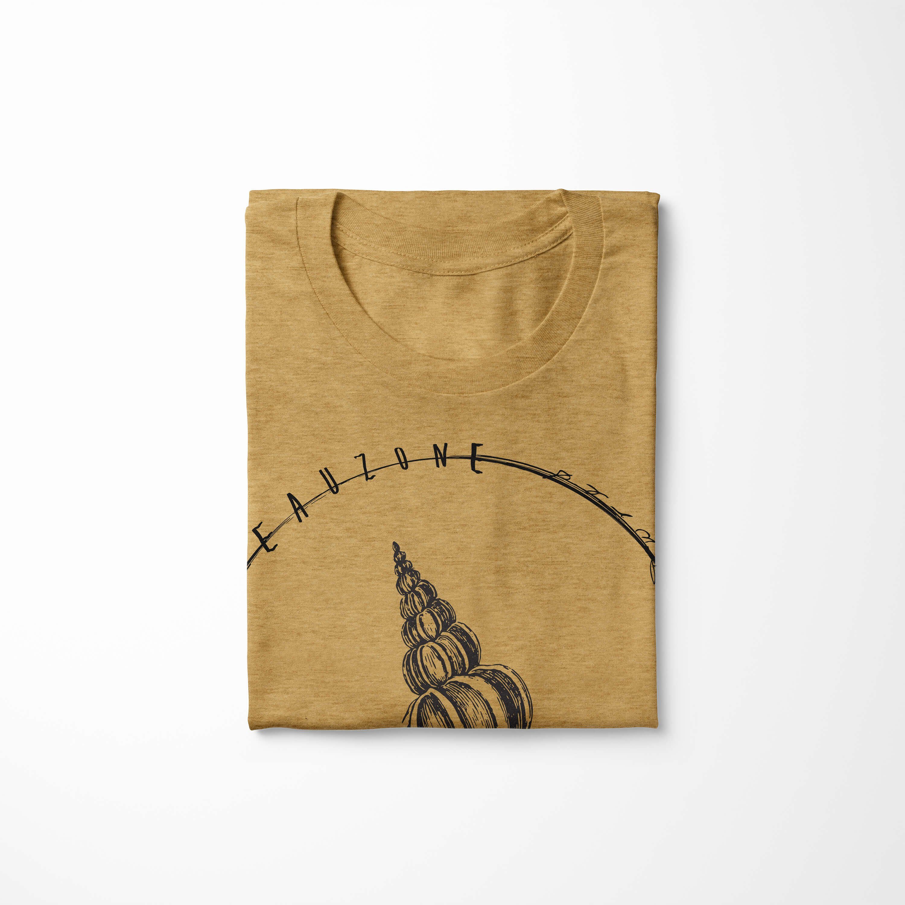und - / T-Shirt Fische Tiefsee Art Serie: Sinus Antique Sea Sea Schnitt 026 Gold Creatures, Struktur feine sportlicher T-Shirt