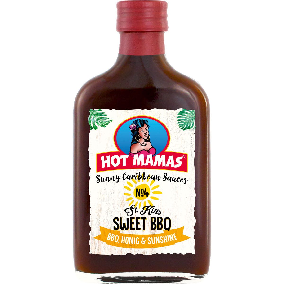 HOT MAMAS Saucen, HOT MAMAS Sunny Caribbean Sauces St. Kitts Sweet BBQ Flasche 195ml