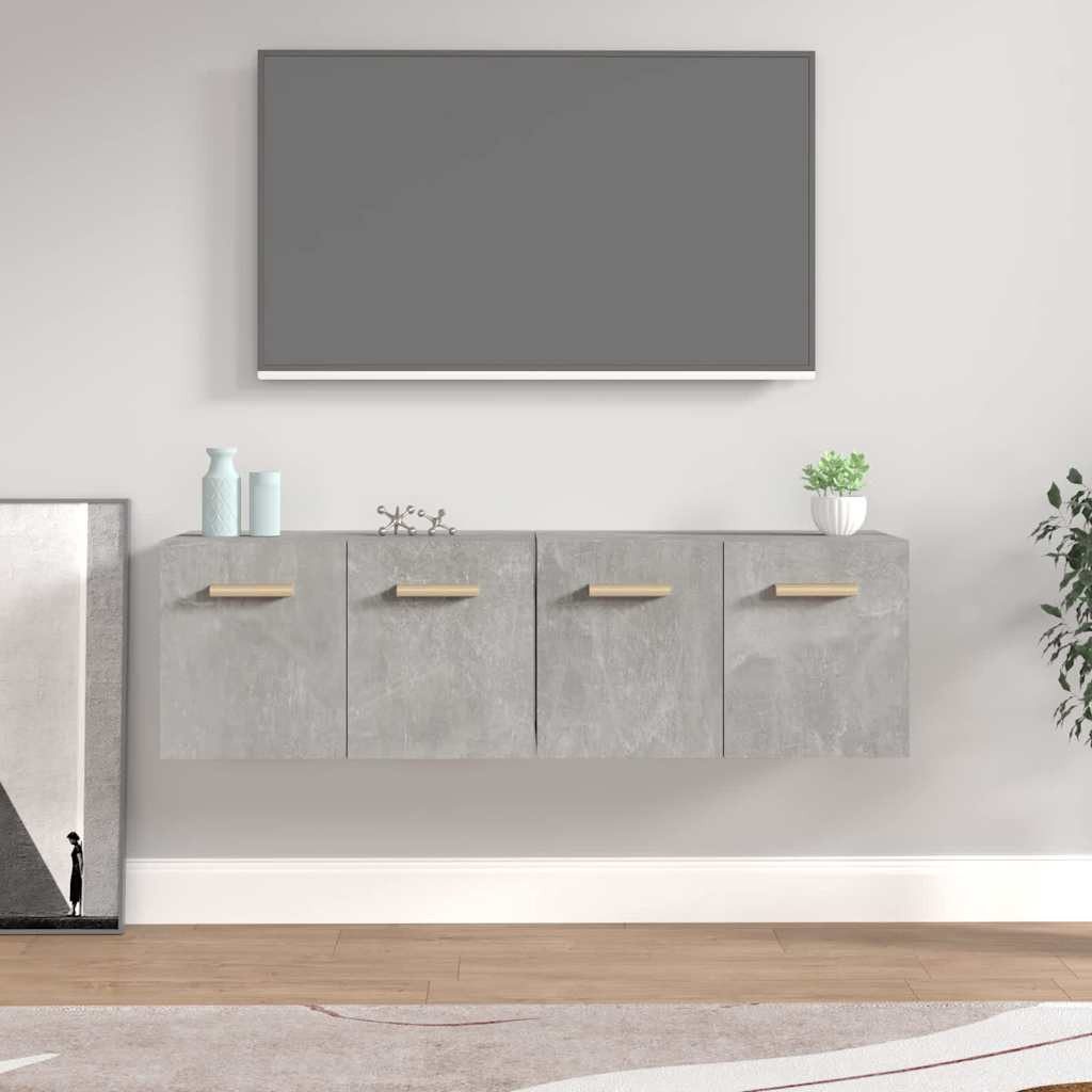 furnicato Wandhängeschrank 2er Set Wandschrank 60 x 36,5 x 35 cm Betongrau, 1-tlg., Stauraum-Regal mit 2 Fächern und glatter Oberfläche für die Wand