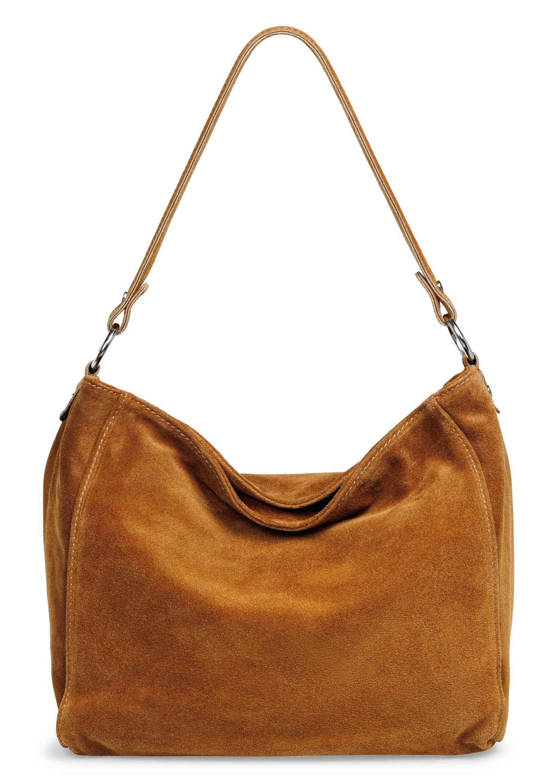 Caspar Schultertasche Große Veloursleder Handtasche Klassisch - PREMIUM LIN günstig online kaufen