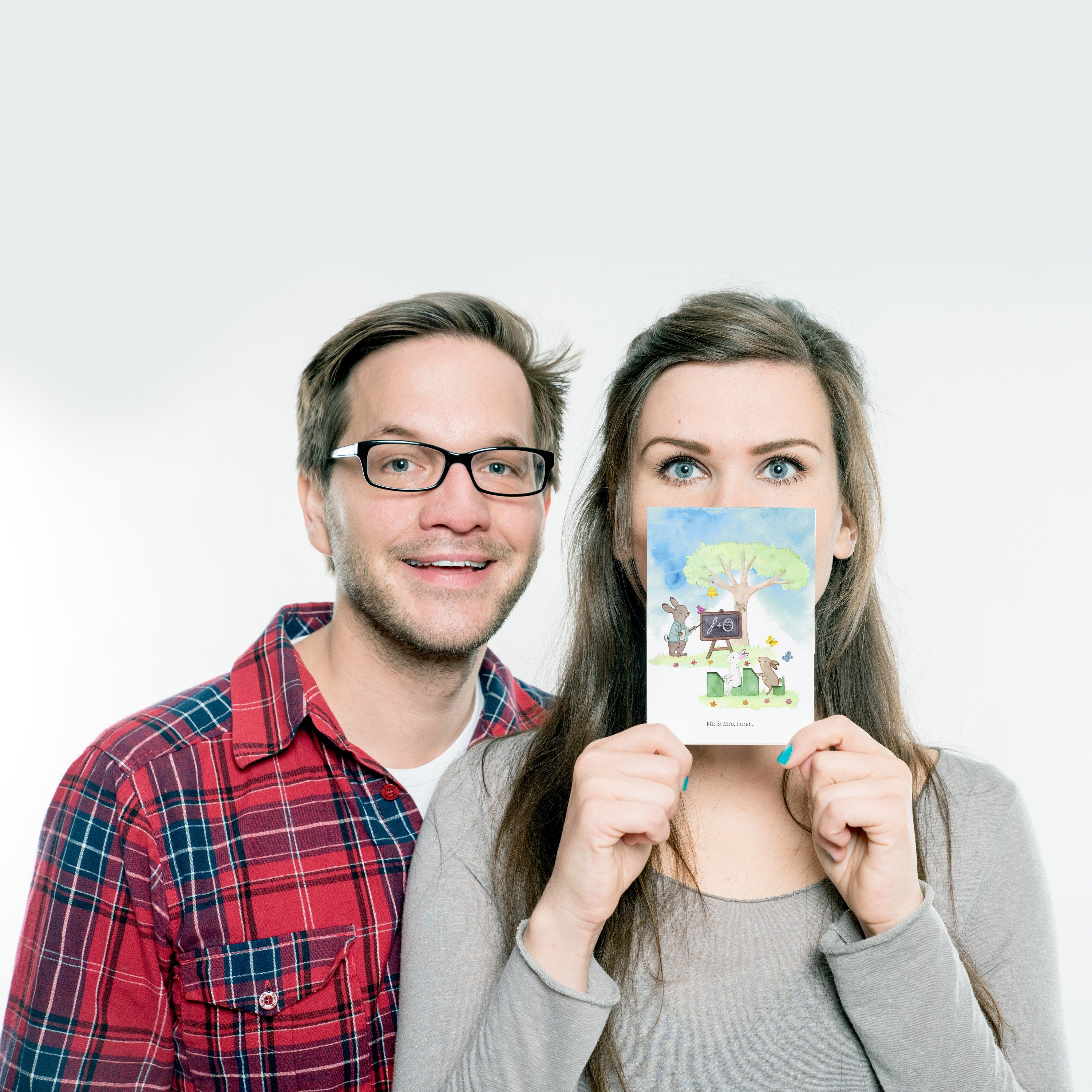Mr. & Mrs. Panda Geschenk, Geschenk - - Weiß zu Ostern, Dan Hasenschule Postkarte Ansichtskarte