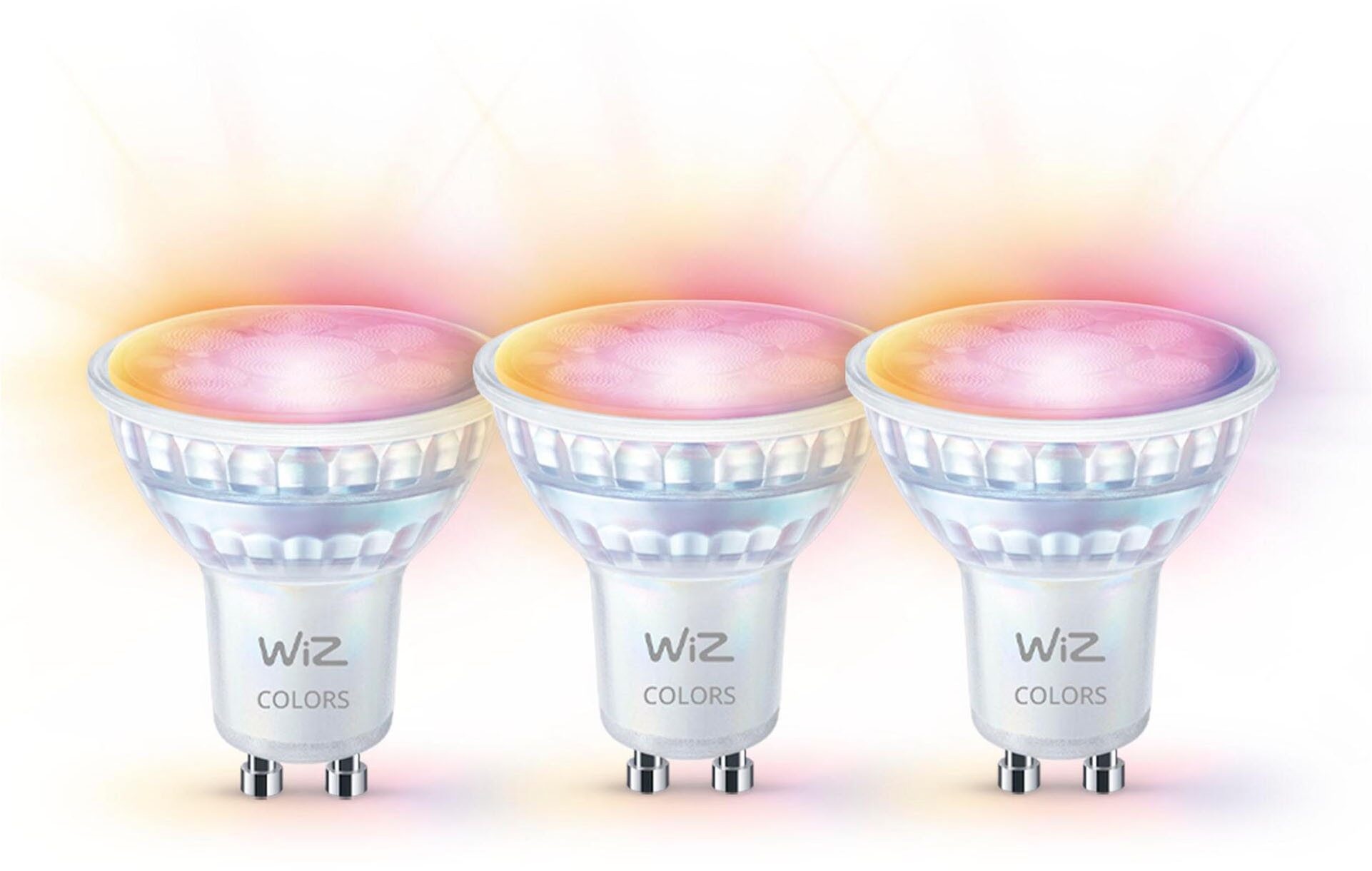 WiZ LED-Leuchtmittel White & Color GU10 Tunable 60W Glas 3er Pack, GU10