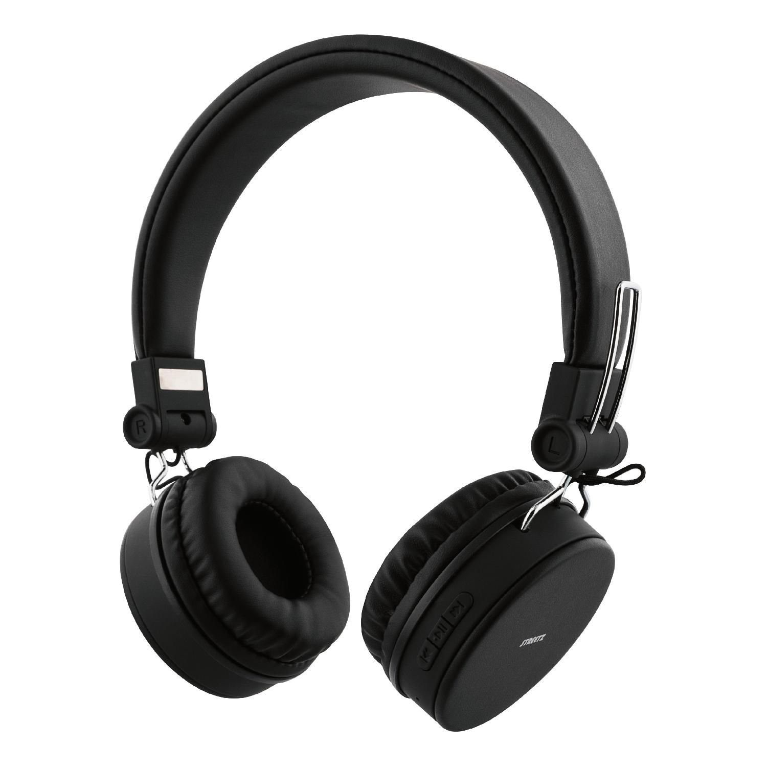 Bluetooth, Kopfhörer Kabel STREETZ Spielzeit Herstellergarantie) (integriertes Jahre 5 Freisprecheinrichtung bis On-Ear AUX 22Std zu schwarz faltbar Bluetooth inkl. Mikrofon, Kopfhörer