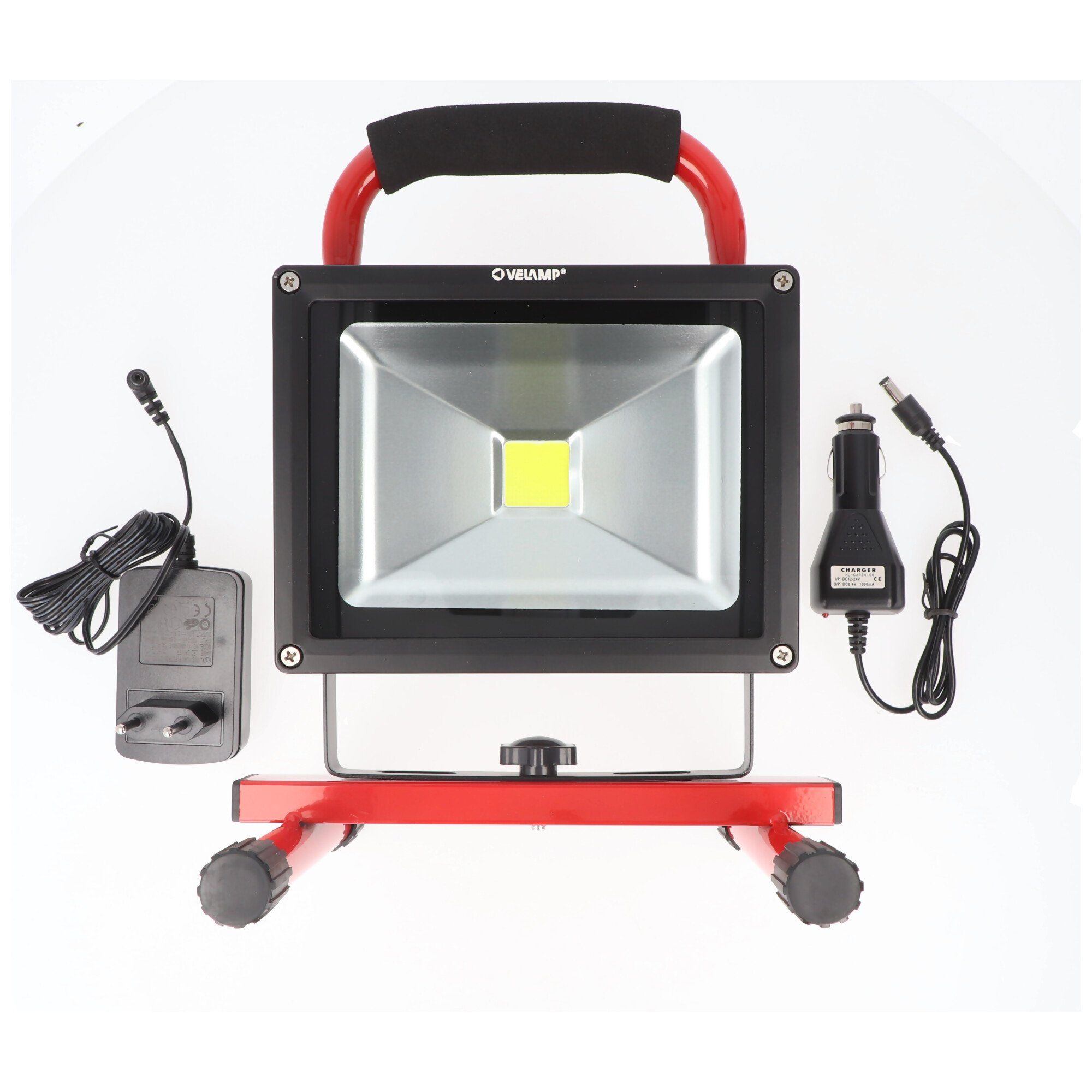 Velamp Arbeitsleuchte Velamp CYCLOP Akku-Baustrahler LED COB 20W 1200 Lumen mit 12V und 240