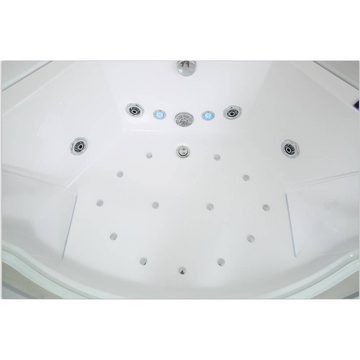 HOME DELUXE Whirlpool-Badewanne Whirlpool ATLANTIC - L, Eckbadewanne für 2 Personen