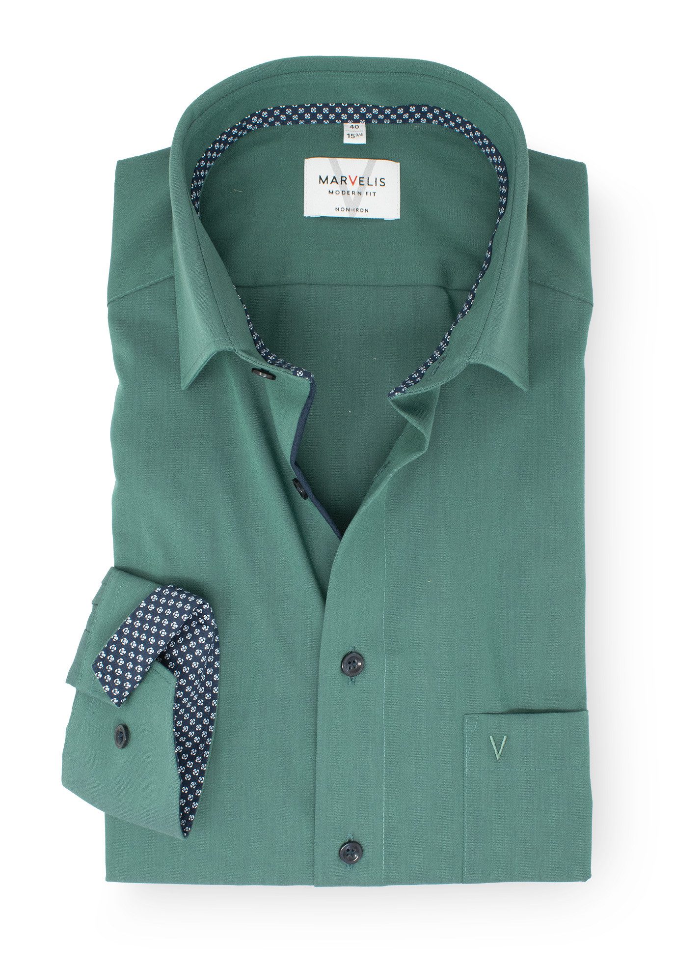 MARVELIS Businesshemd Modern Fit normale, leicht taillierte Schnittführung