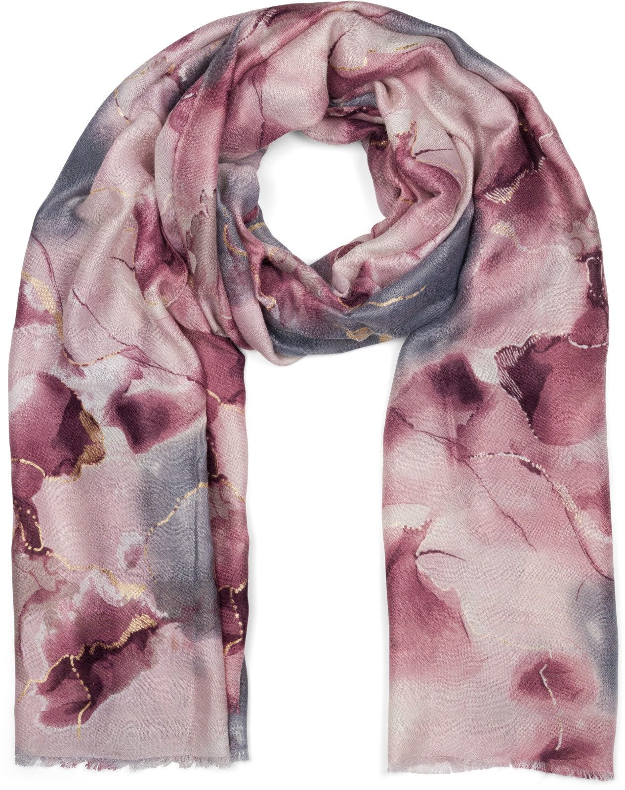 styleBREAKER Modeschal Schal Marmor Muster Metallic Details, (1-St) günstig online kaufen