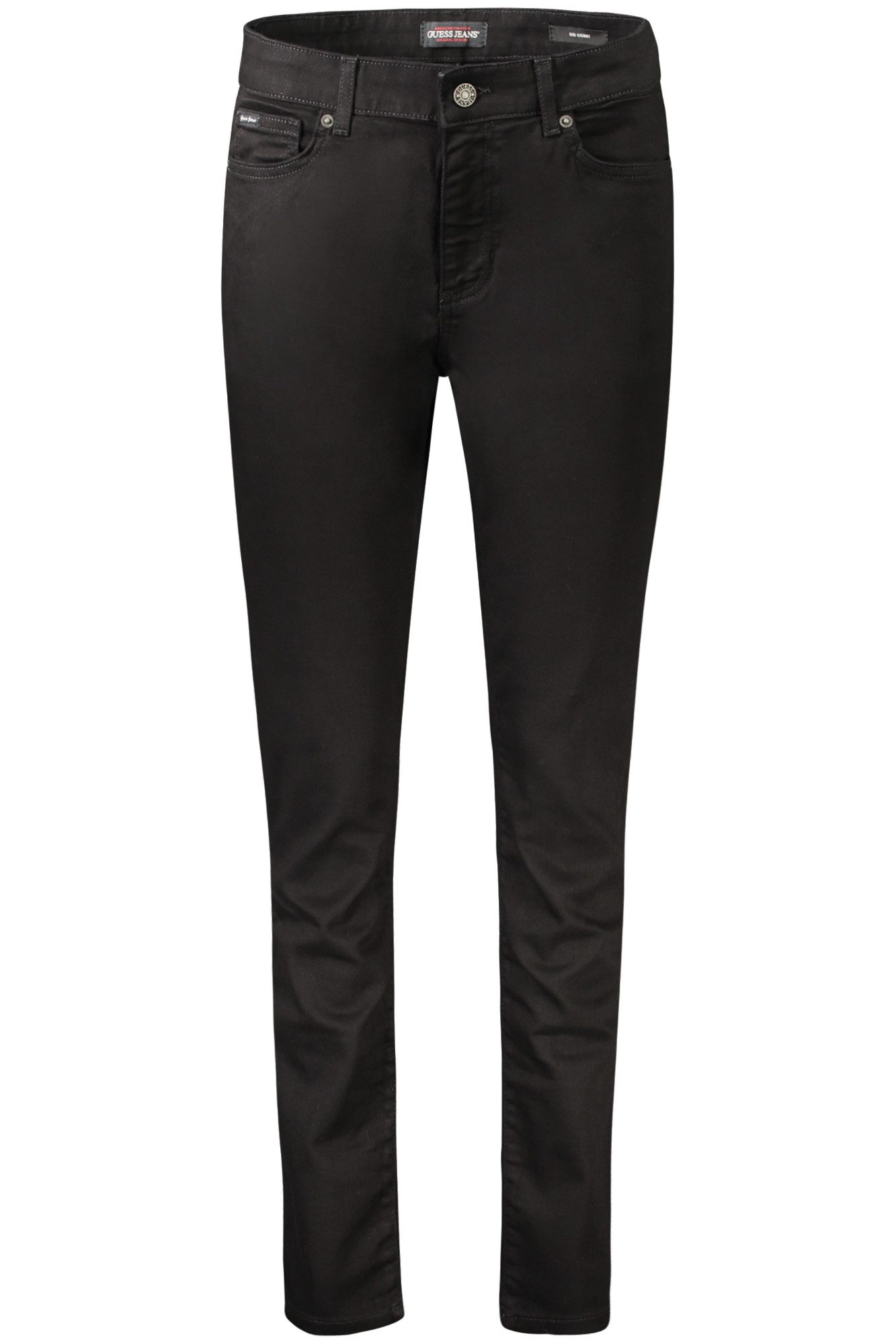GUESS JEANS 5-Pocket-Jeans Damen Skinny Jeans Schwarz: Stilvolle Denim mit 5 Taschen & Logo