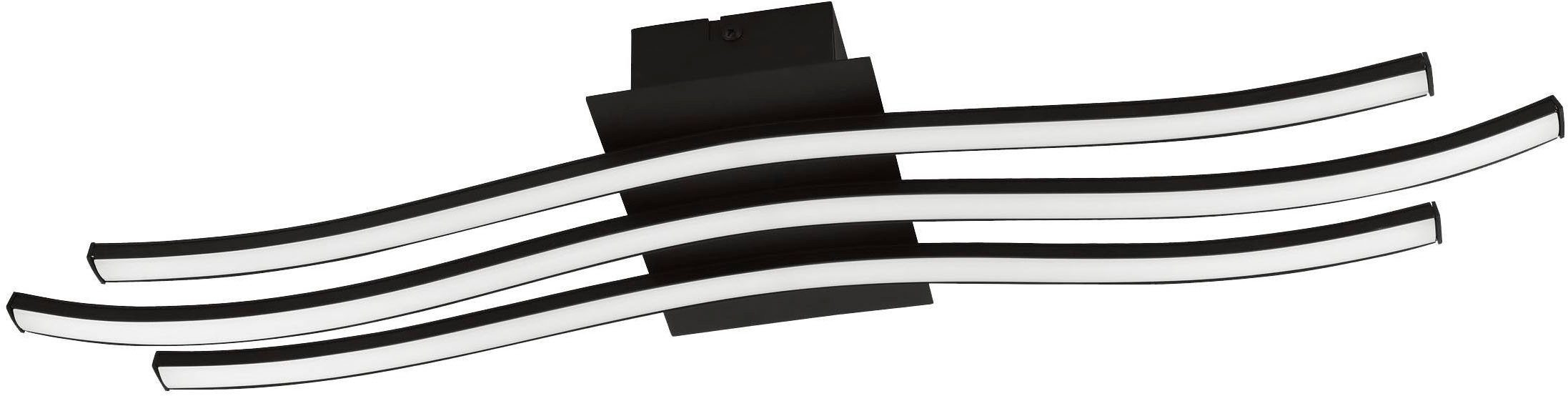 EGLO Deckenleuchte Roncade 1 Deckenlampe, Flurlampe aus Aluminium, Stahl und Kunststoff, LED fest integriert, Warmweiß, Deckenlampe 65 x 13 cm, Flurlampe, Küchenlampe, Wohnzimmerlampe