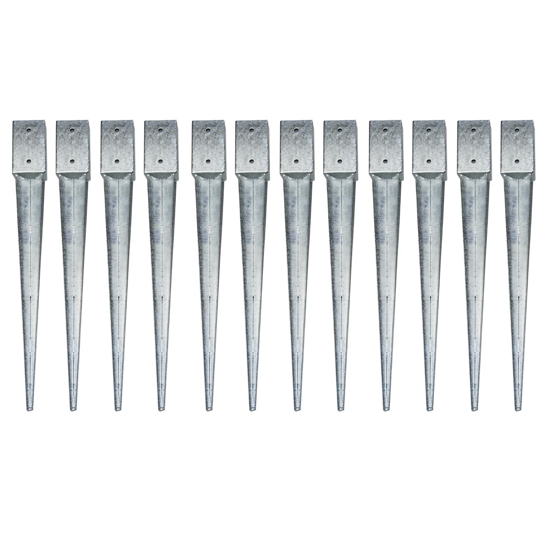 ESTEXO Einschlagbodenhülse Einschlaghülsen Erdanker 12x 81x81x750 mm Vierkant