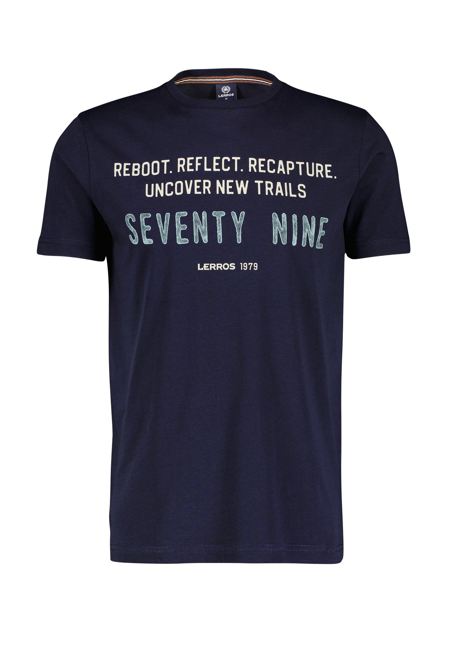 LERROS T-Shirt LERROS T-Shirt mit Brustprint *Seventy Nine* NAVY