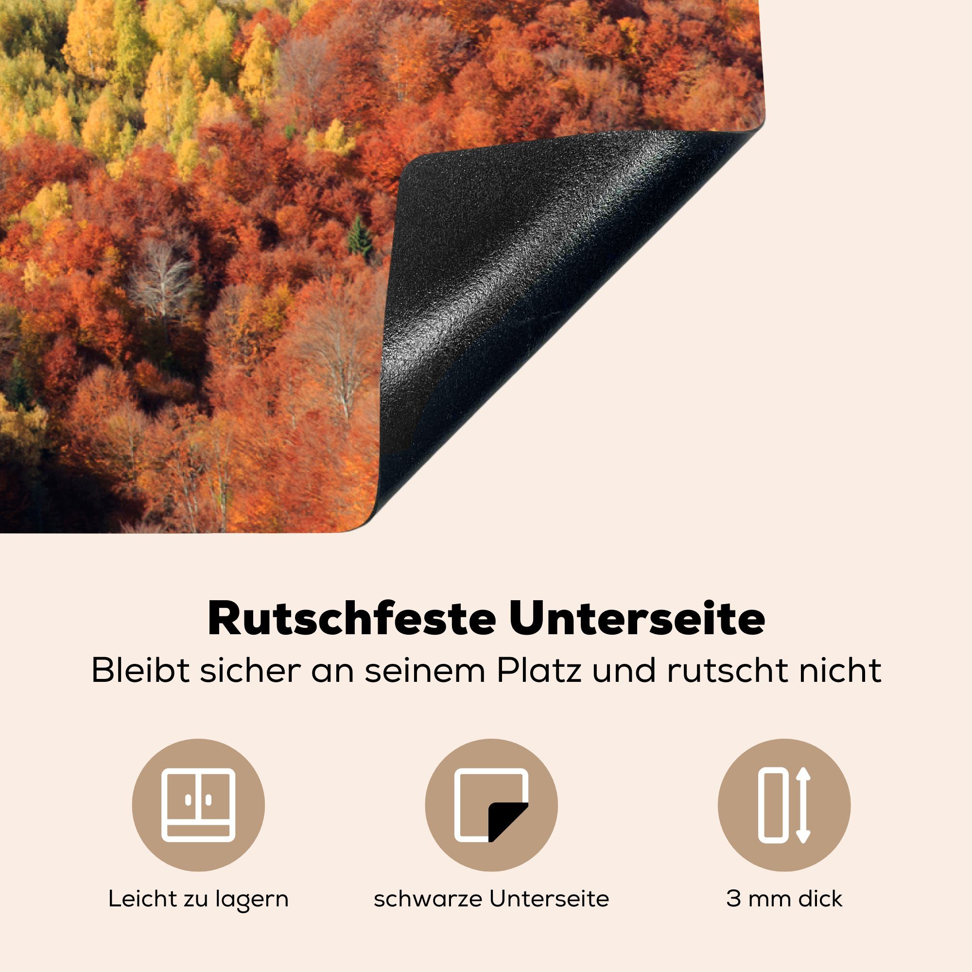 Die Craiului Rumänien, cm, des Induktionskochfeld (1 in Schutz für Piatra küche, Vinyl, Täler 81x52 die Nationalparks MuchoWow Herdblende-/Abdeckplatte Ceranfeldabdeckung tlg), farbenfrohen