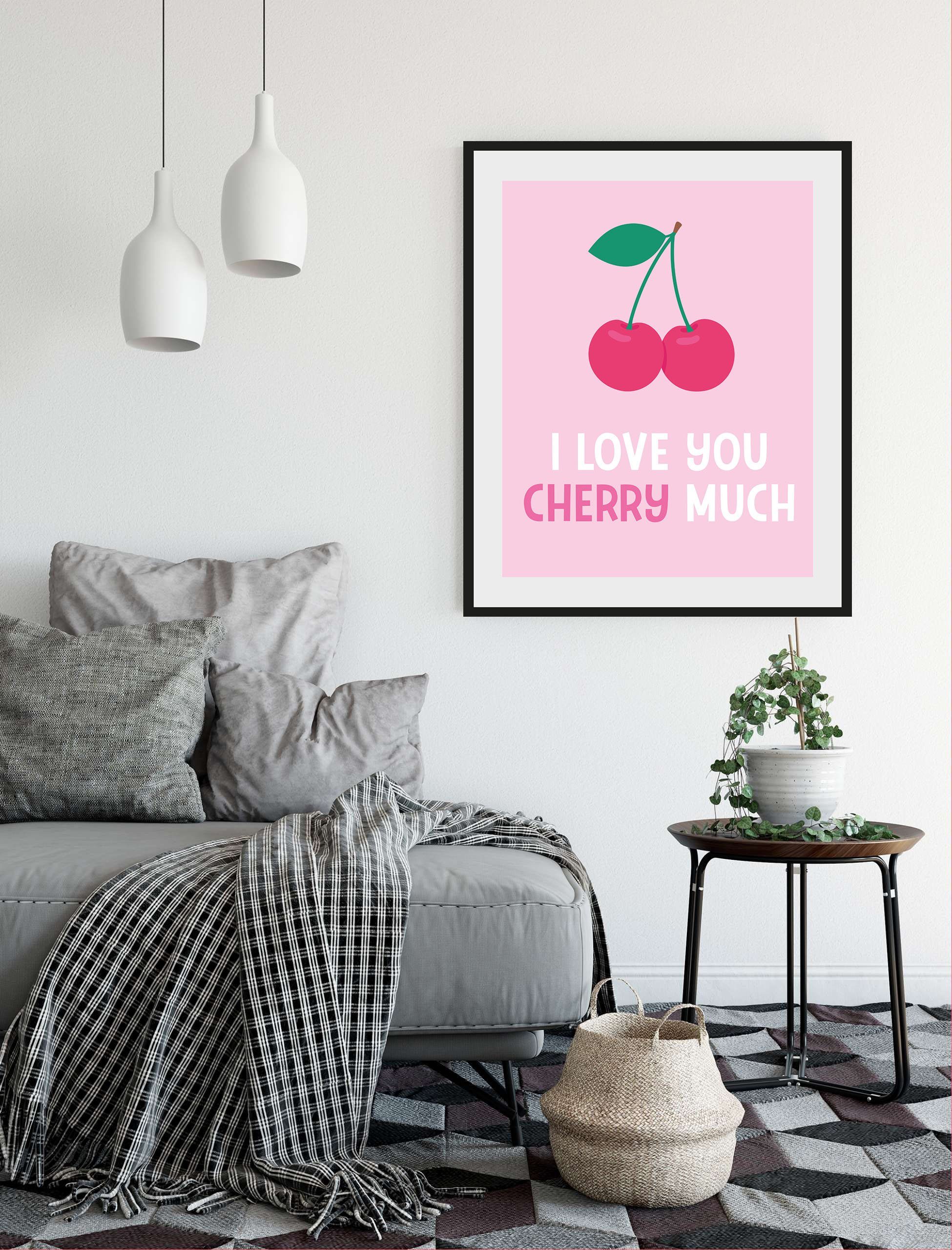 queence Bild I LOVE YOU CHERRY MUCH, Schriftzug (1 St) | Kunstdrucke