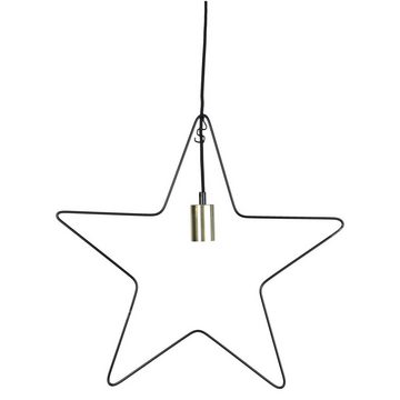 STAR TRADING LED Stern Hängestern Lampenhalterung Stern Dekoleuchte 5-zackig E27 50cm schwarz
