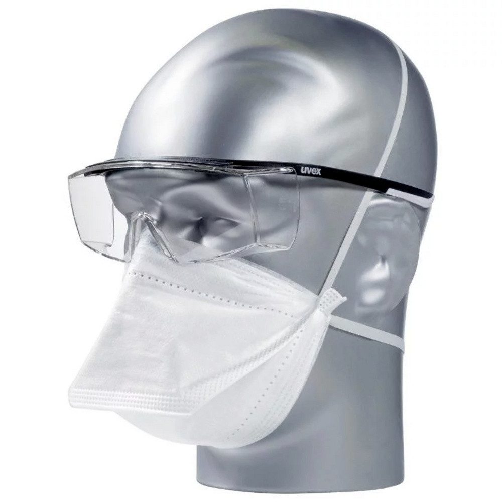 Uvex Arbeitsschutzbrille uvex super f OTG 9169585 Schutzbrille Schwarz, Weiß