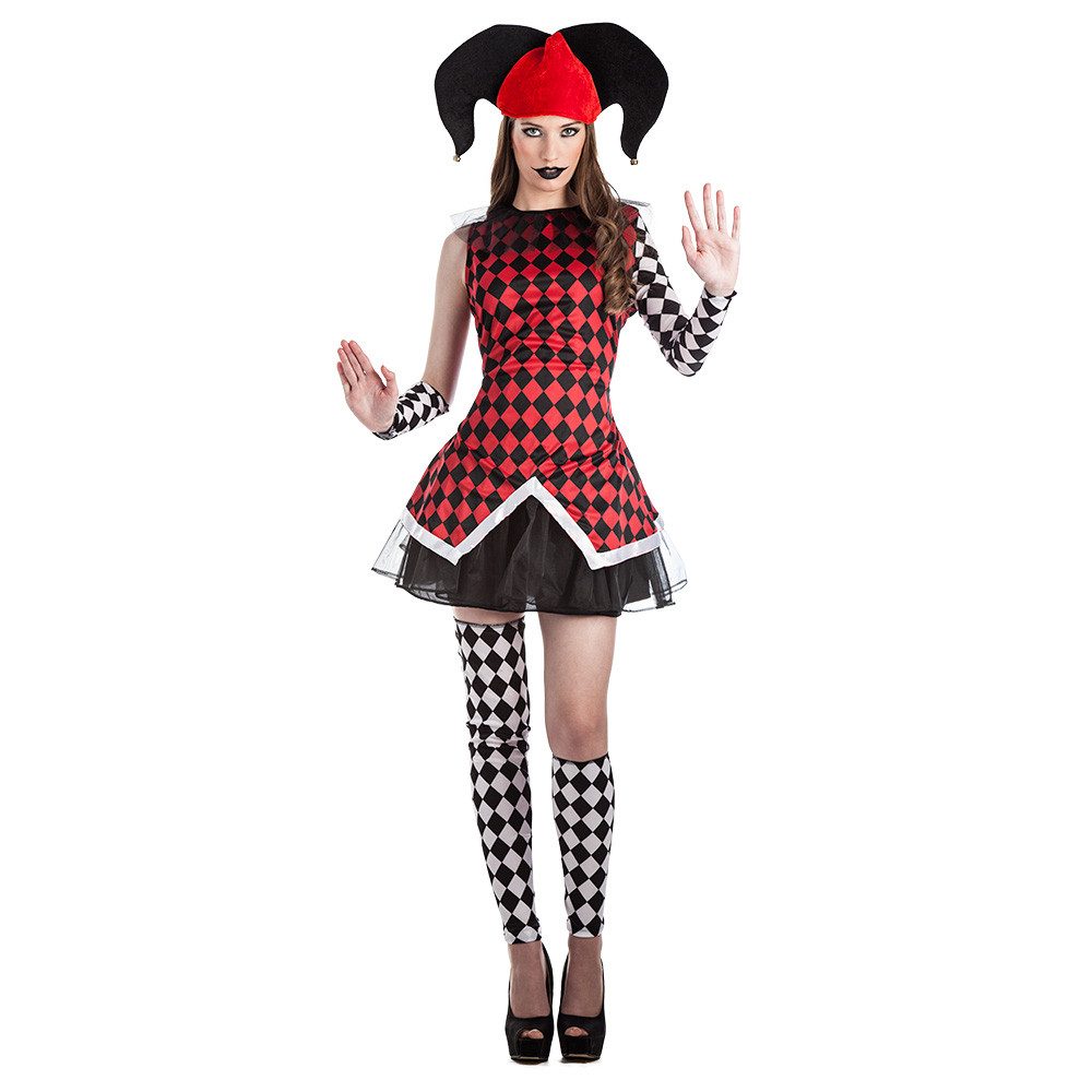 Boland Clown-Kostüm Harlekinkostüm Damen Clown Karneval Verkleidung Narren Mottoparty