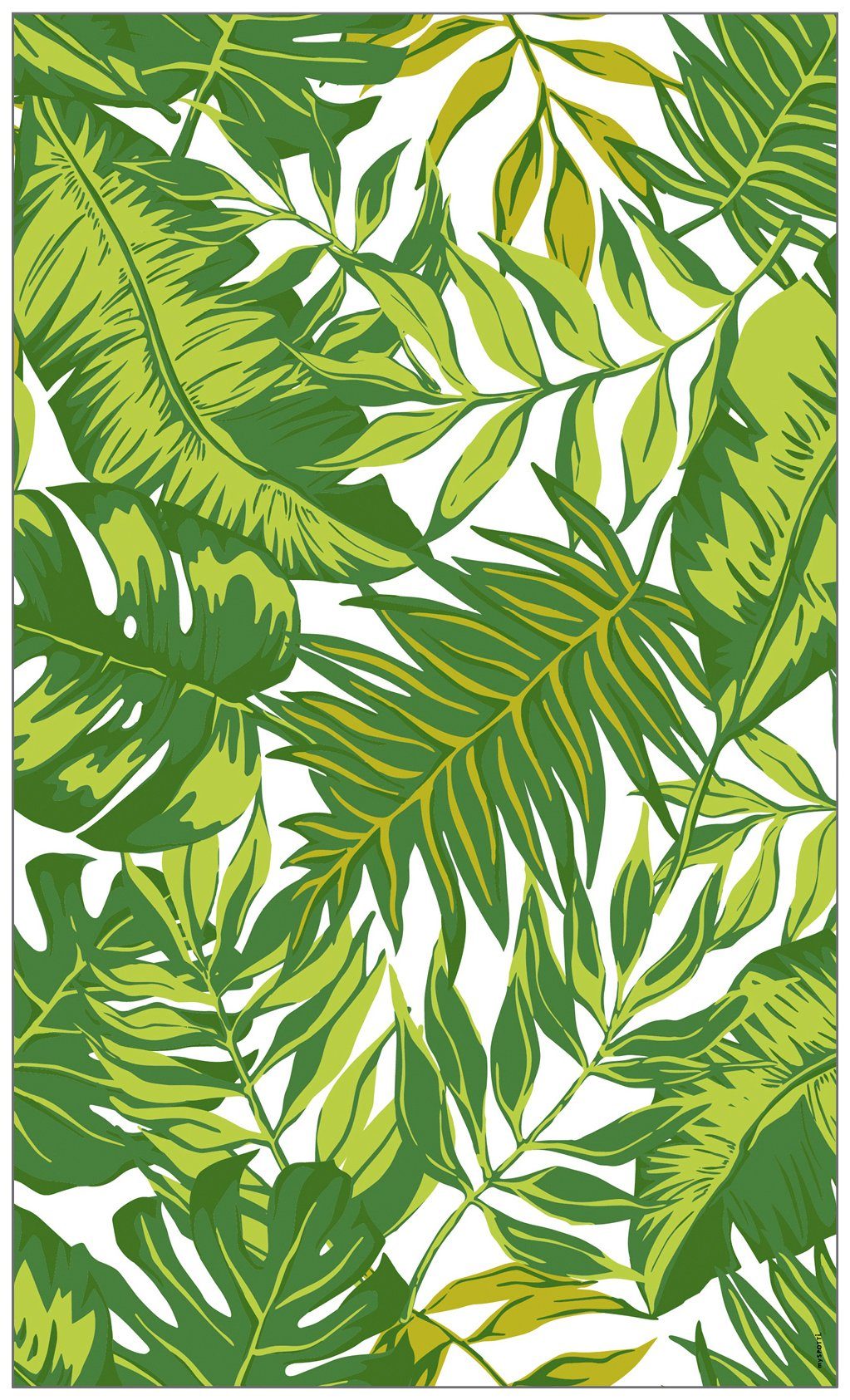 glatt, green, Look Leaves halbtransparent, haftend cm, MySpotti, 60 x 100 statisch Palm Fensterfolie