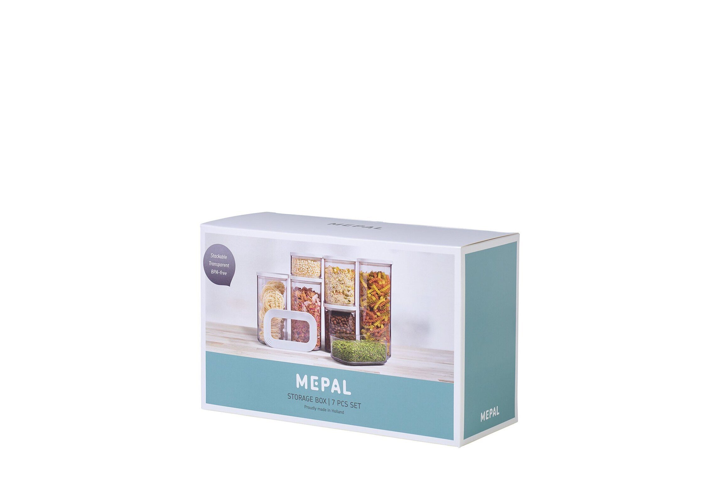 Mepal Vorratsdose Modula Set – 7-teiliges Starter-Kit für trockene Lebensmittel, Styrol-Acrylnitril (SAN), Polyethylen (PE), Spülmaschinenfest, strapazierfähiger Kunststoff, Farbe: Weiß