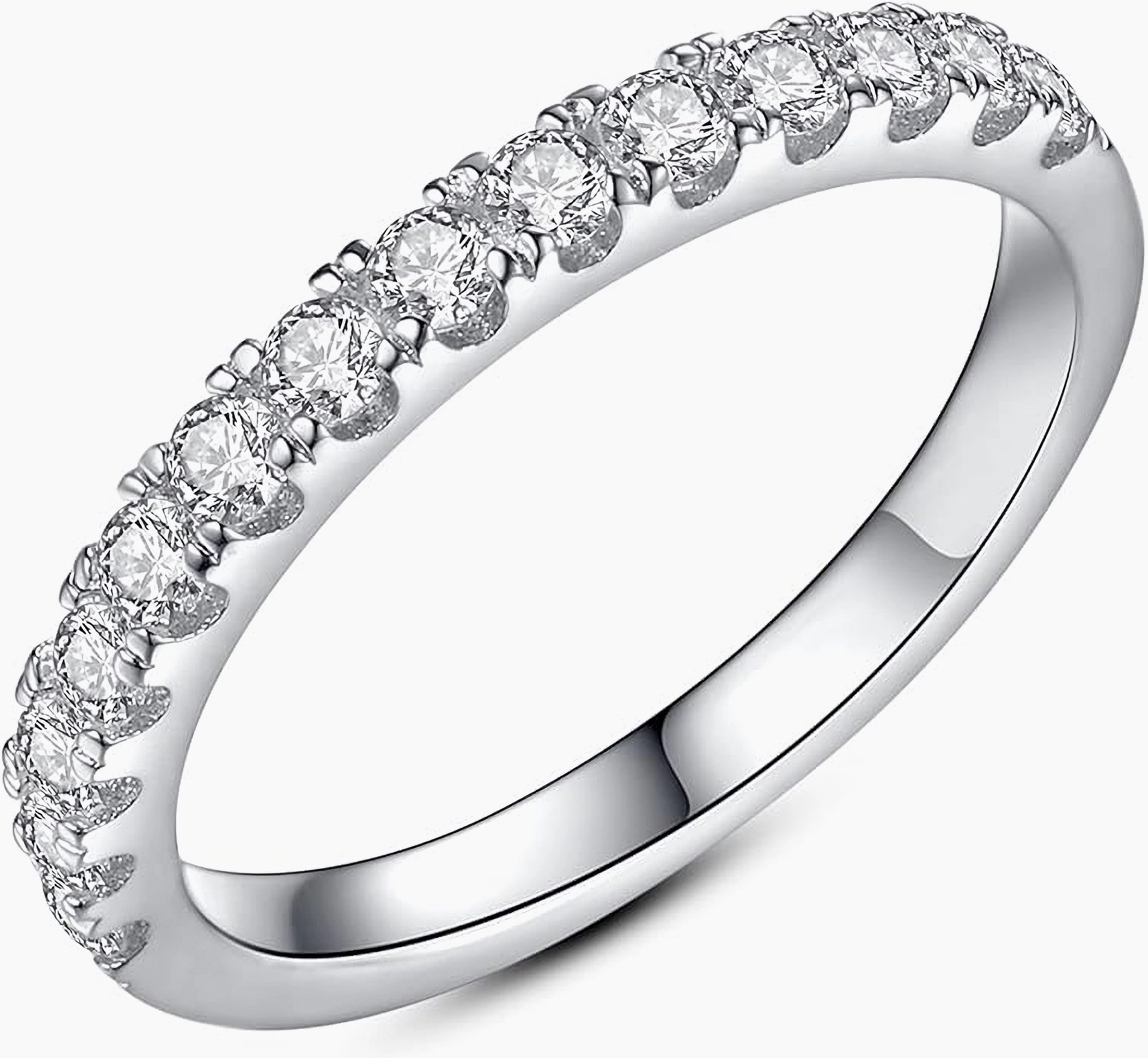 Diamantring 585 Gold, Halo-Diamantring für Damen, schlicht und elegant