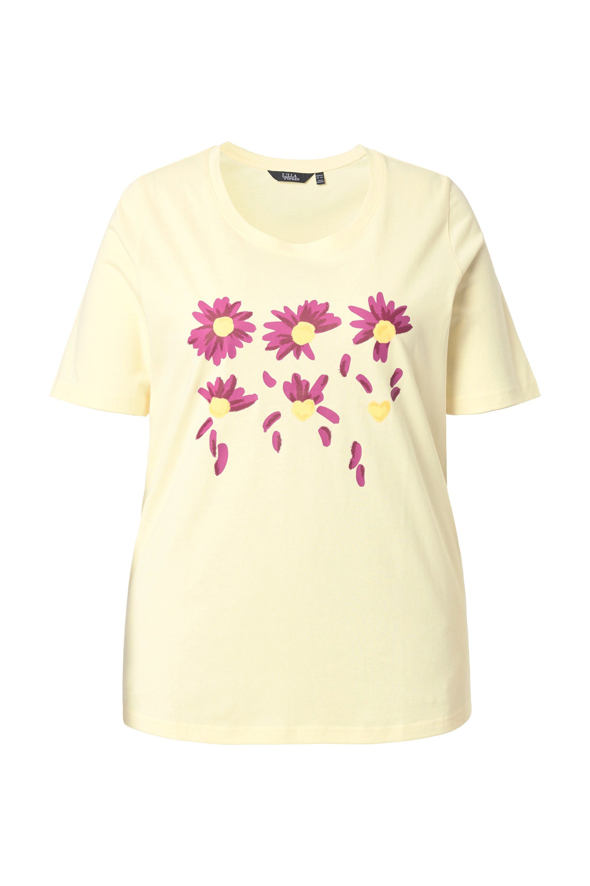 T-Shirt T-Shirt Blüten Classic Rundhals Halbarm