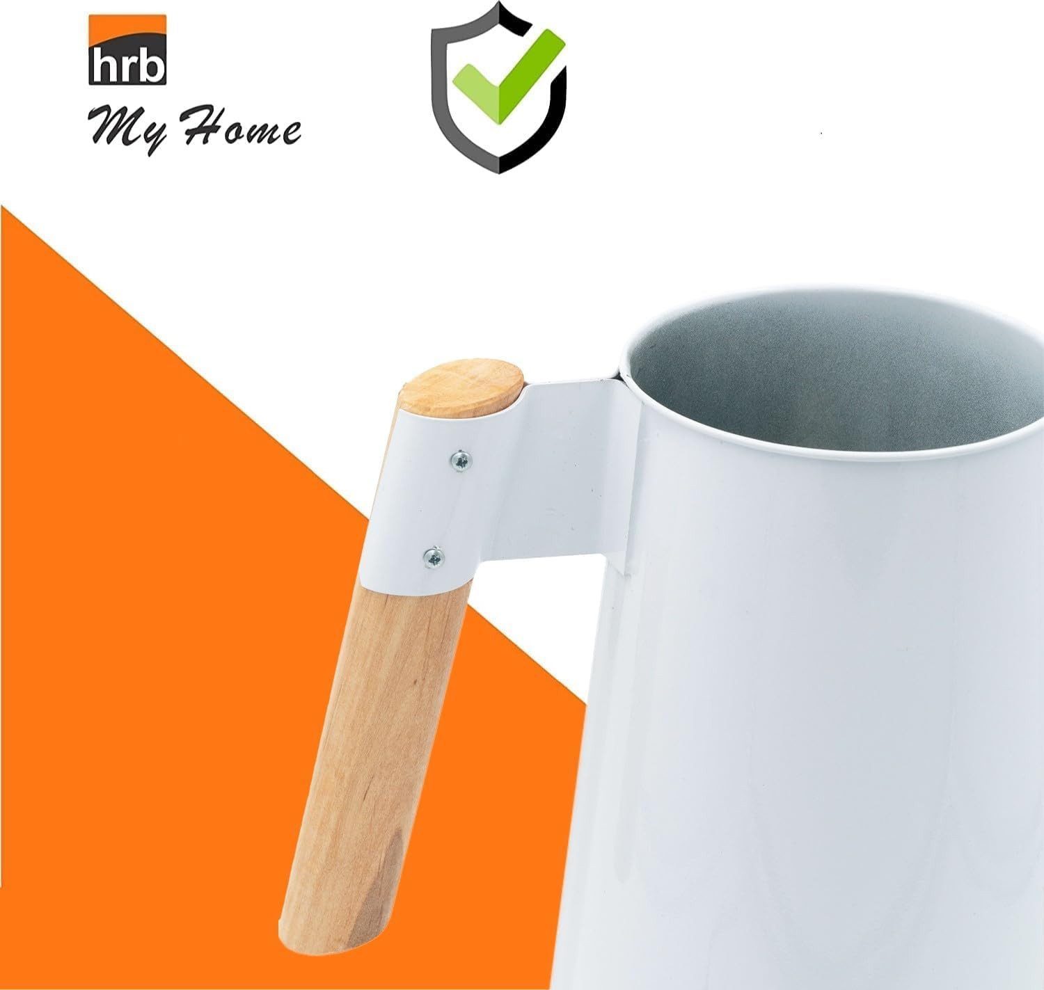 hrb Gießkanne Zinkgießkanne 3 L, feuerverzinkt,langlebige Metallgießkanne Kanne, ergonomischer Buchenholzgriff, verzinkter Metallstahl, lackiert – Bild 5 von 5