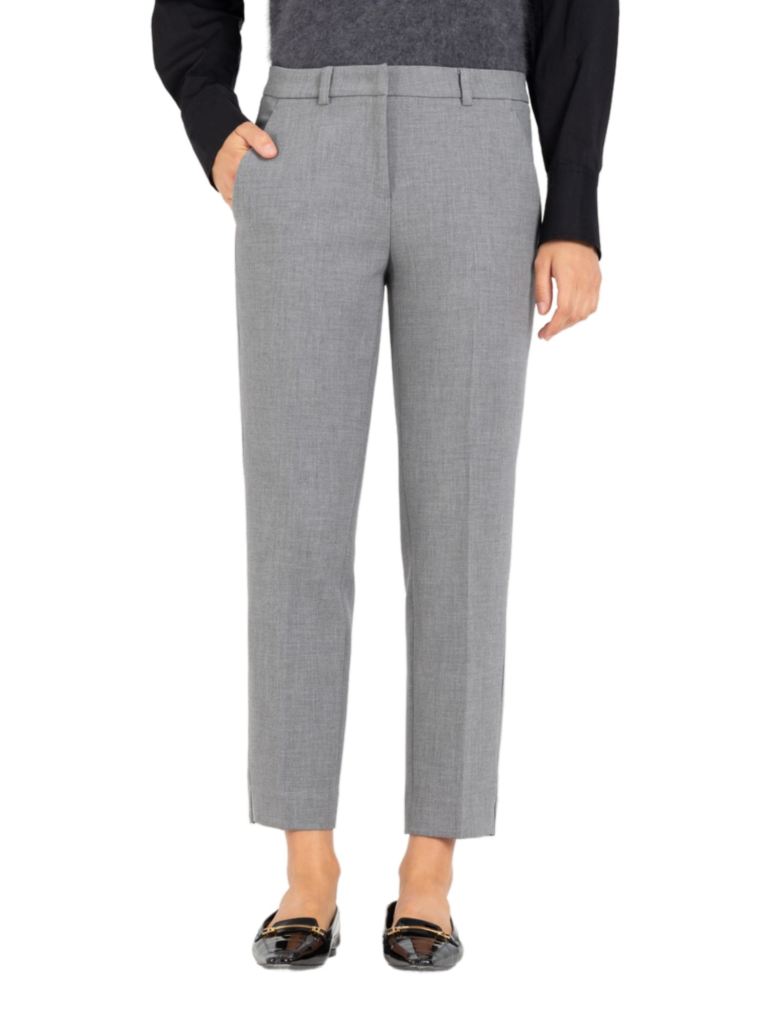 Cambio Stoffhose grau, Business, Polyester, Unifarben, Regular Fit, Mittel