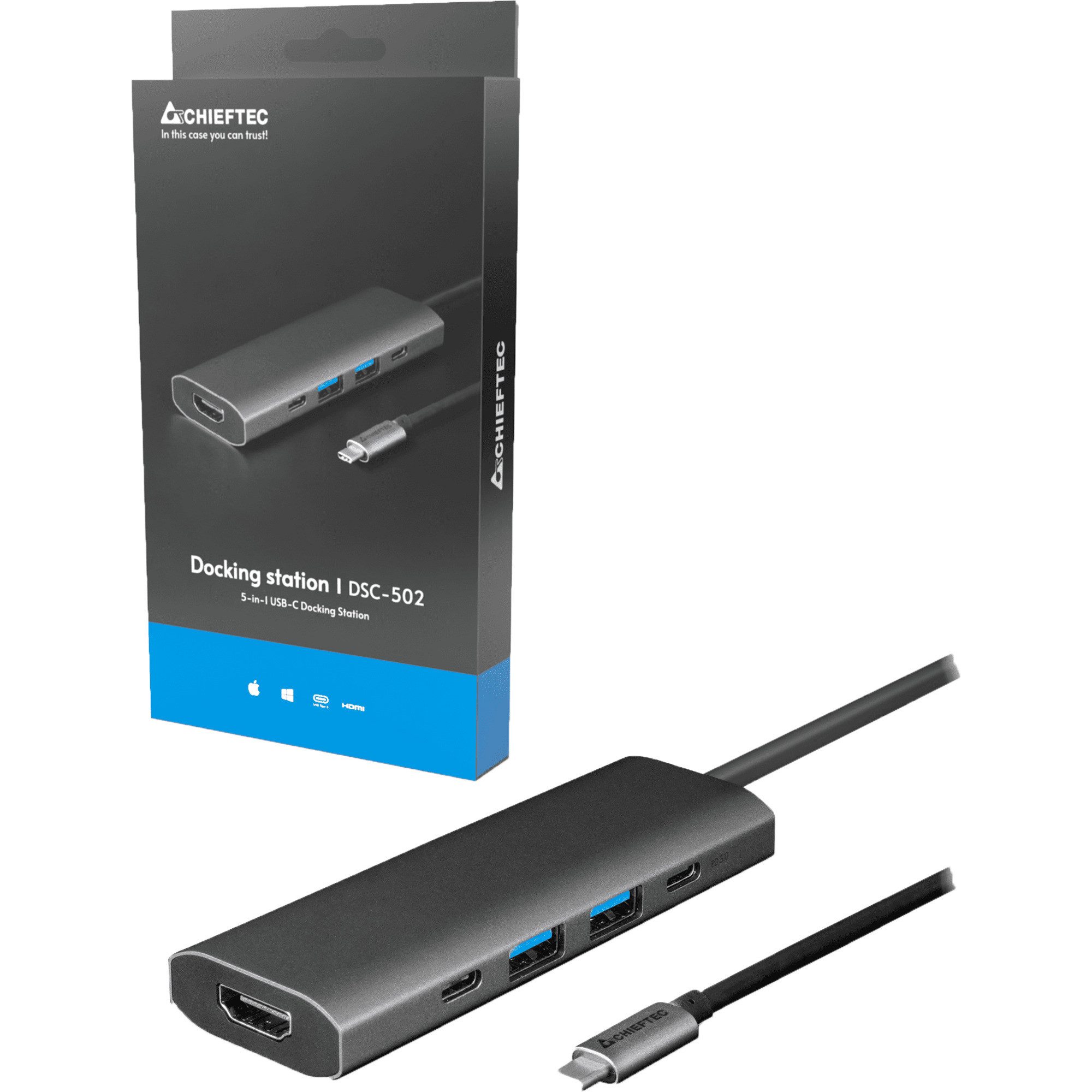 Chieftec Laptop-Dockingstation Chieftec DSC-502, Dockingstation, (USB-C 3.2 Gen1)