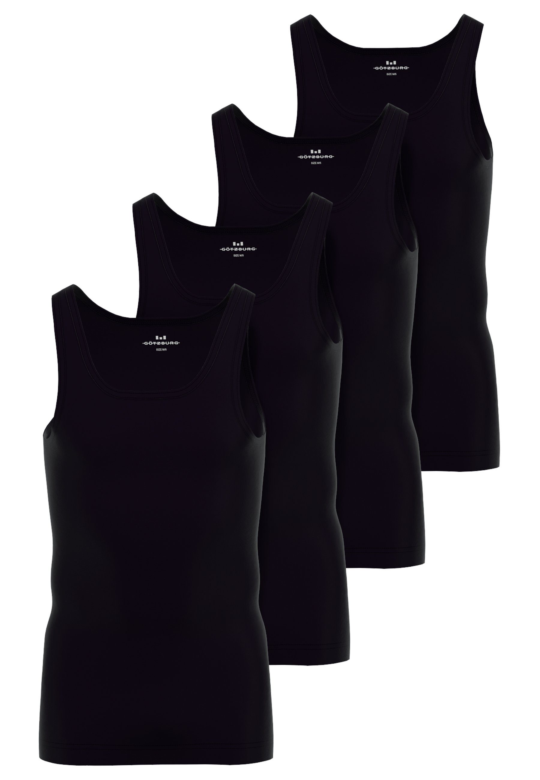 GÖTZBURG Unterhemd GÖTZBURG Herren Tank-Top schwarz uni 4er Pack (4-St) günstig online kaufen