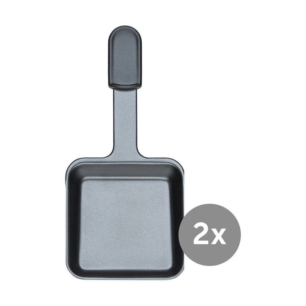 Spring Raclettepfännchen Raclette-Pfännchen zu Raclette Pizza für 6 2er-Set anthrazit, (Kochtopf-Set, 1-tlg., je 1x Topf Ø20cm, Kasserolle Ø20cm, flache Kasserolle Ø24cm), Aluminium, Induktion, alle Herdarten, Antihaft