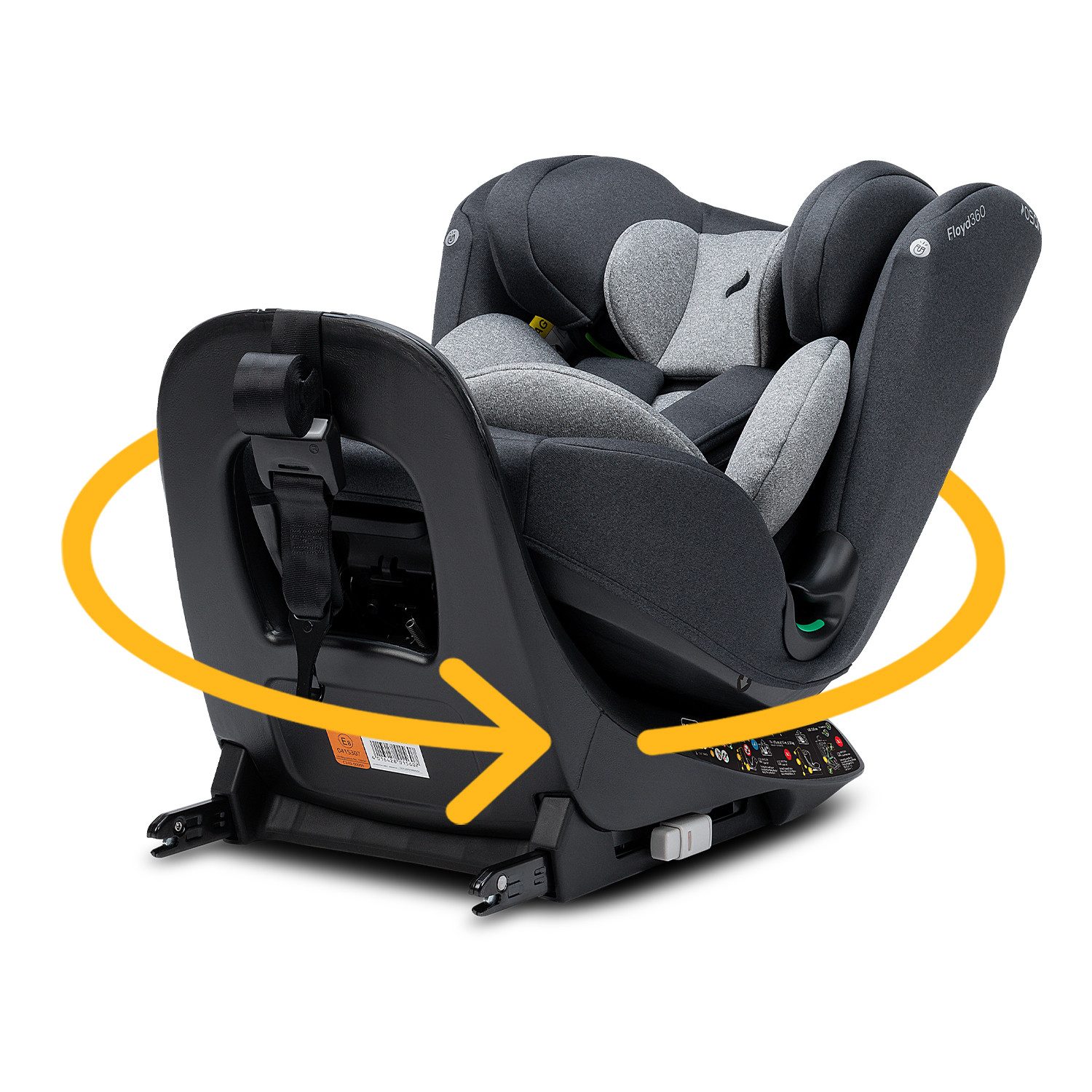 Osann Autokindersitz Floyd360, ab: Geburt, bis: 12 Jahre, ab: 40 cm, bis: 150 cm, 360° drehbarer Kindersitz mit Isofix,40-150 cm, Top-Tether an Basis