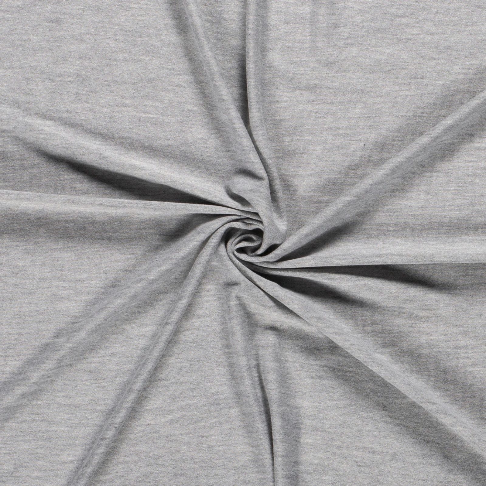 maDDma Stoff Baumwoll-Jersey Meliert 1/2 Meterware Stretch-Stoff 151cm Melange, grau meliert