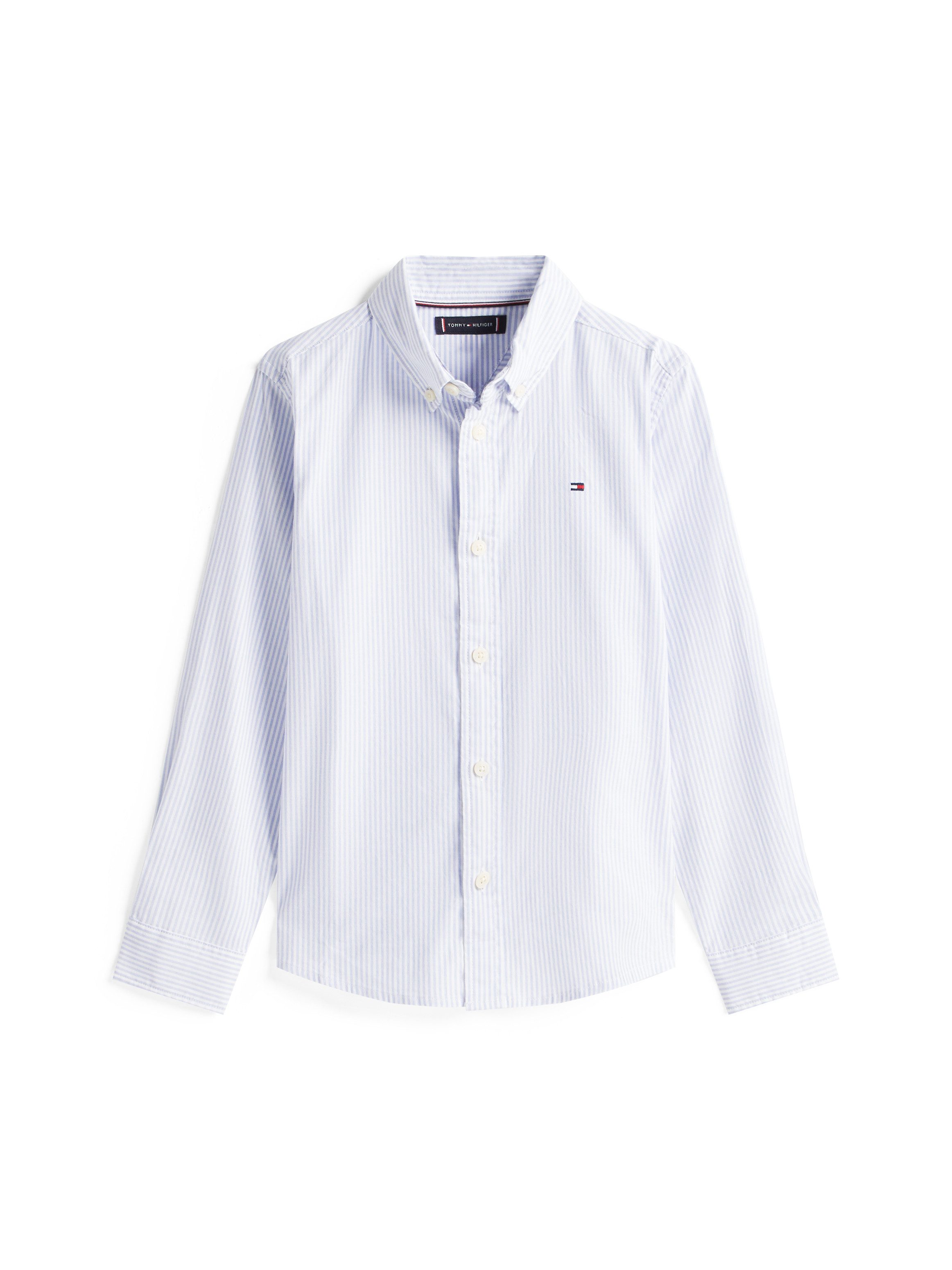 Tommy Hilfiger Langarmhemd FLEX ITHACA SHIRT LS mit Streifenmuster, Logostickerei
