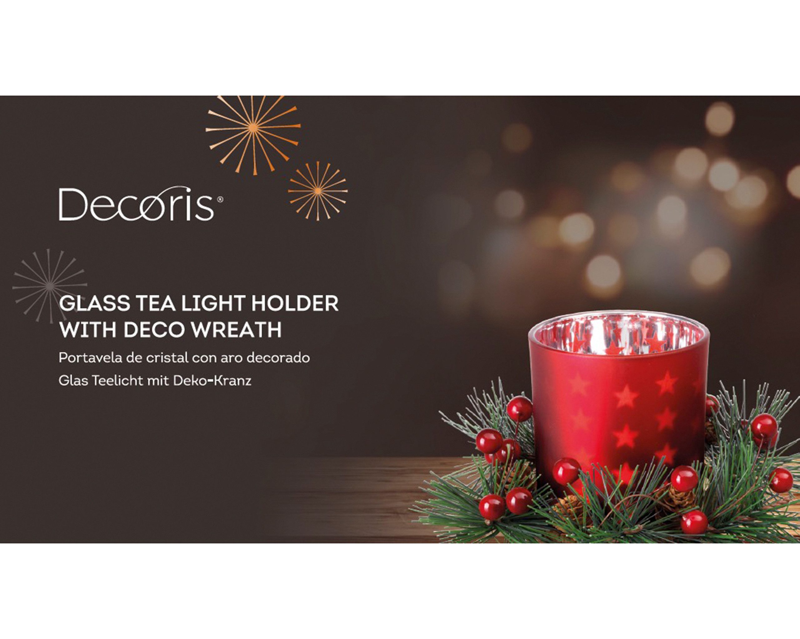 Kaemingk Windlicht, Windlicht Glas mit Adventsgesteck günstig online kaufen