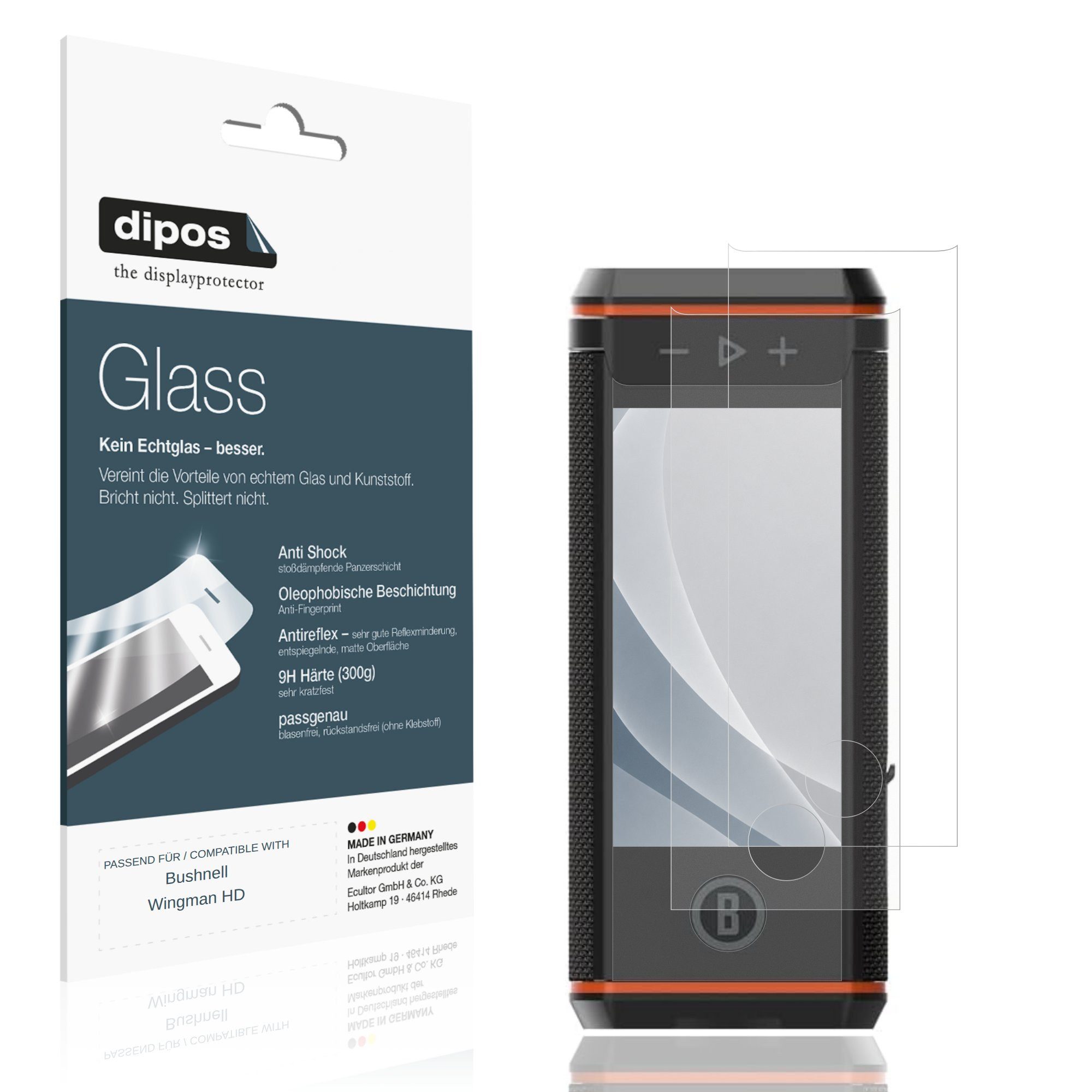 dipos Displayschutzfolie Schutzfolie für Bushnell Wingman HD, 2 Stück, Displayschutz Schutz Folie Made in Germany