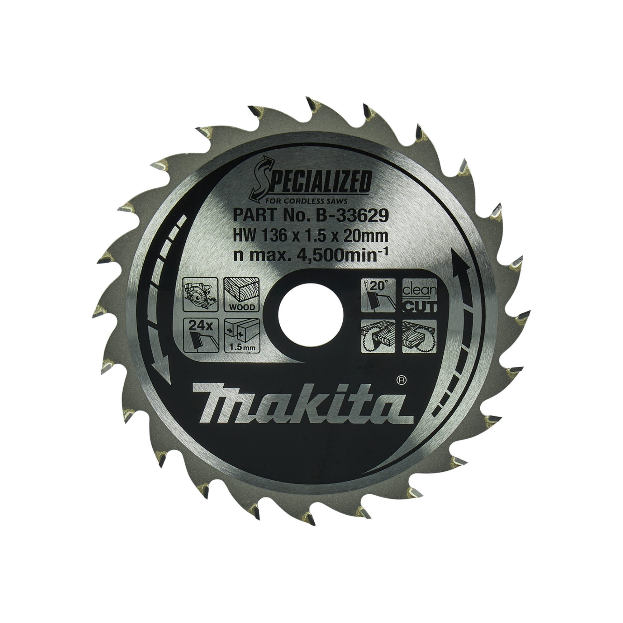 Makita Kreissägeblatt Makita Sägeblatt SPECIALIZED 136x20x24Z
