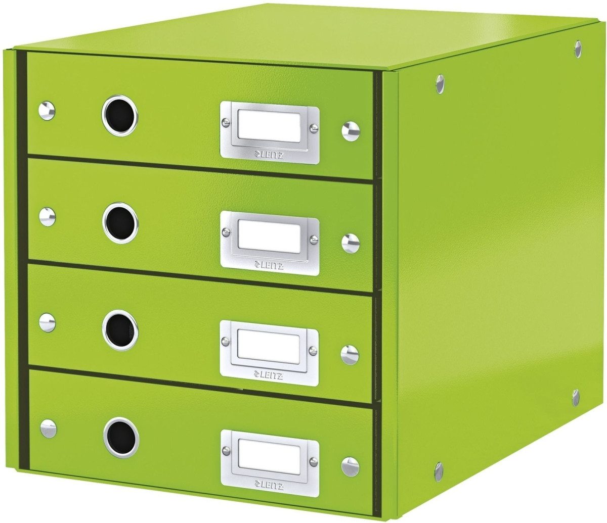 Organizer Schubladenset Click & Store Wow 4 Schubladen Graukarton grün