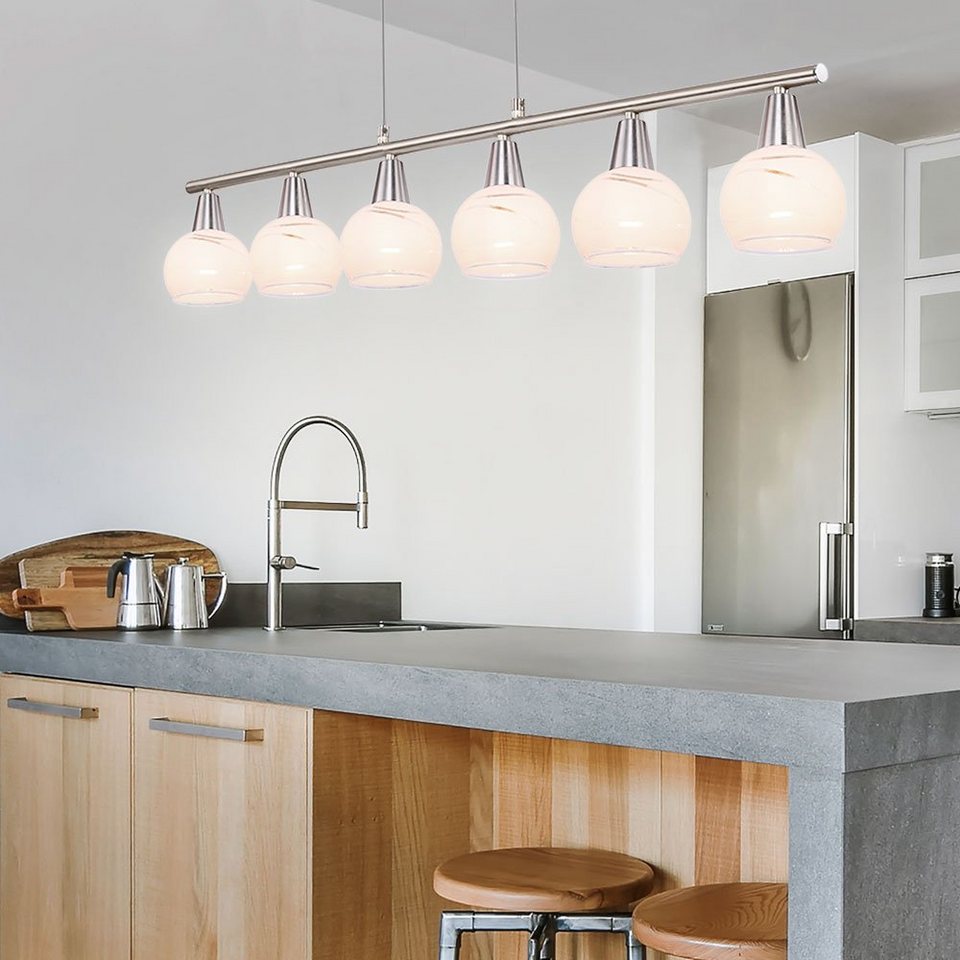 LED Decken Pendel Hänge Lampe Leuchte Chrom Ess Zimmer Küche höhenverstellbar