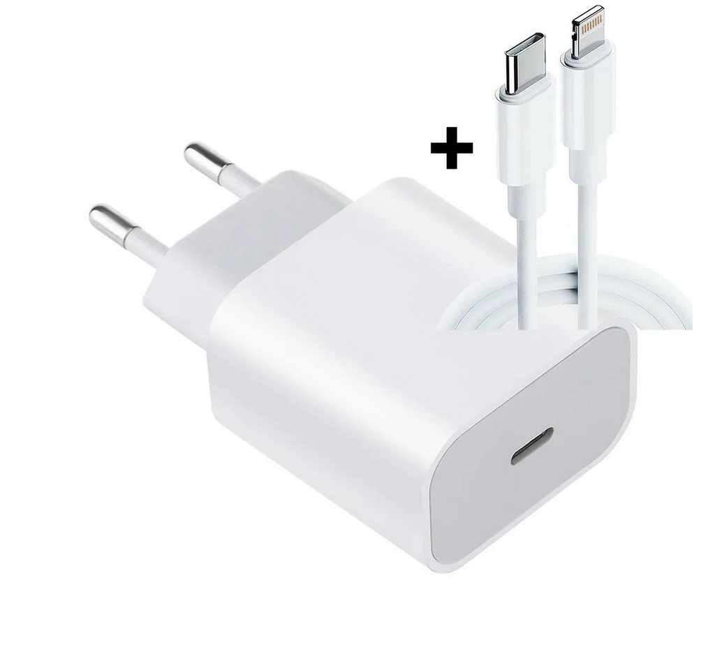 TradeNation Ladeset USB-C-Lightning Kabel 1m 20W Schnellladegerät iPhone Ladekabel USB-Ladegerät (2000,00 mA, 100cm Lightning Kabel iPhone Ladekabel, 1-tlg., USB Ladegerät + Ladekabel Set, iPhone 14 13 12 11 PRO/14 13 12 11 Pro max/12mini/X/XR/SE 2022 202