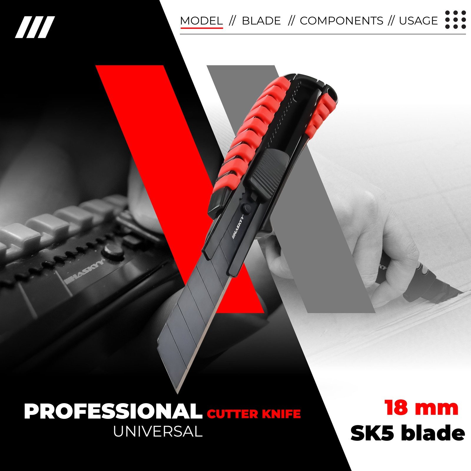 HASKYY Cuttermesser 3x Cuttermesser Professional Teppichmesser günstig online kaufen