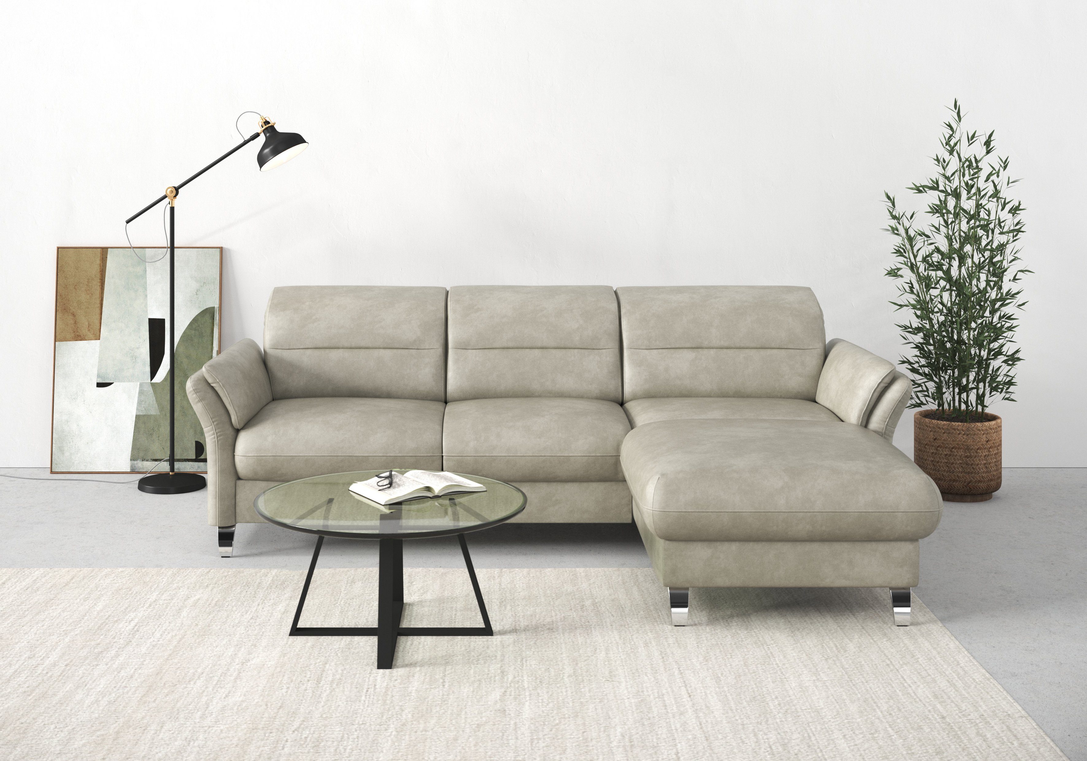 sit&more Ecksofa "Grenoble L-Form mit Federkern", wahlweise mit Bettfunktio günstig online kaufen