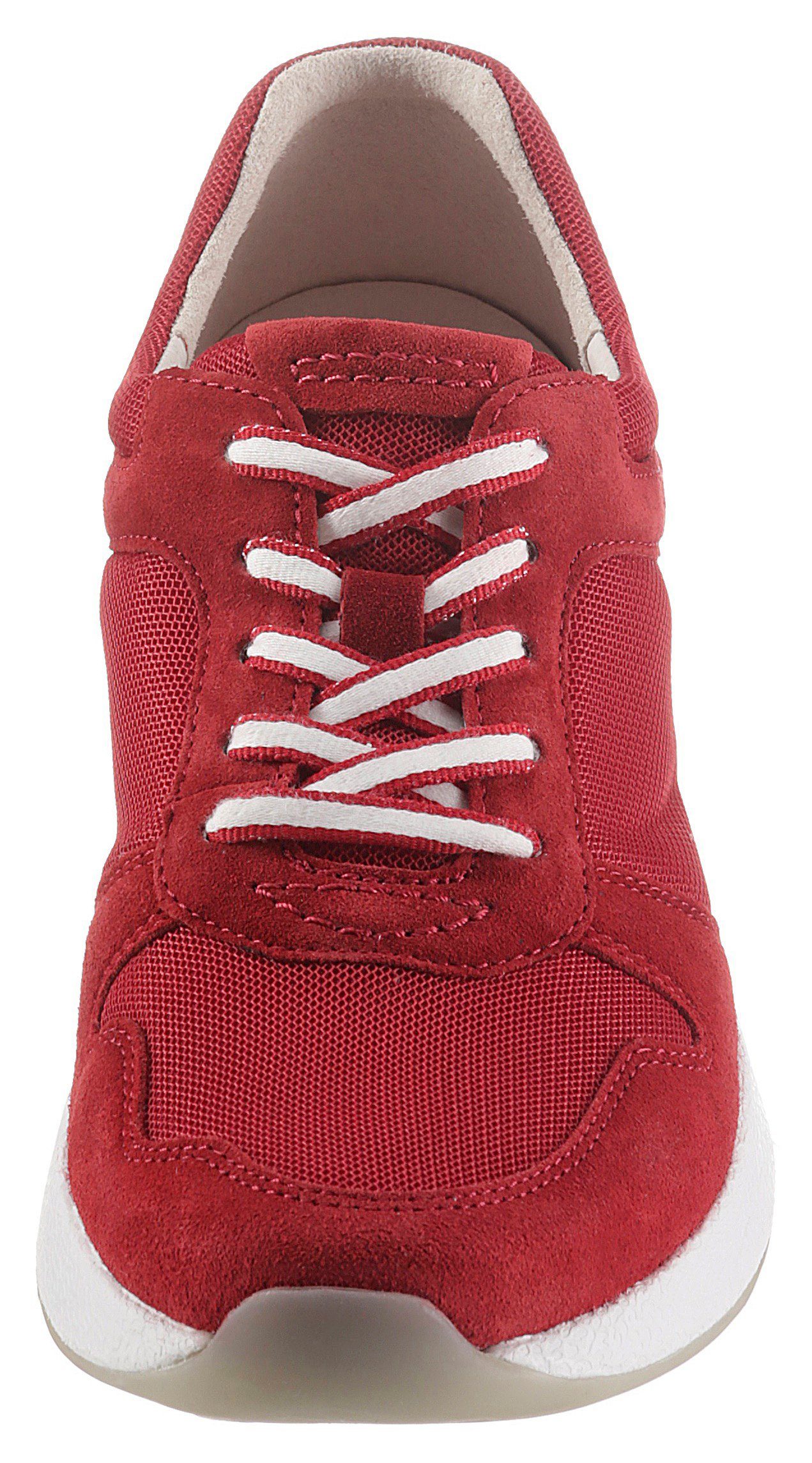 rollingsoft Keilsneaker, Freizeitschuh, Halbschuh, Schnürschuh im sommerlichem Materialmix