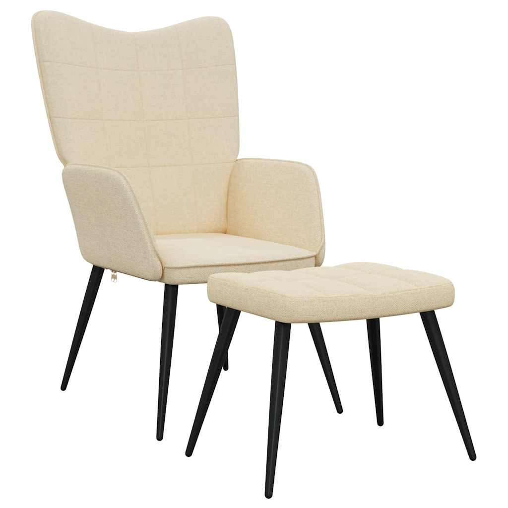 vidaXL Sessel Relaxsessel mit Hocker Creme günstig online kaufen