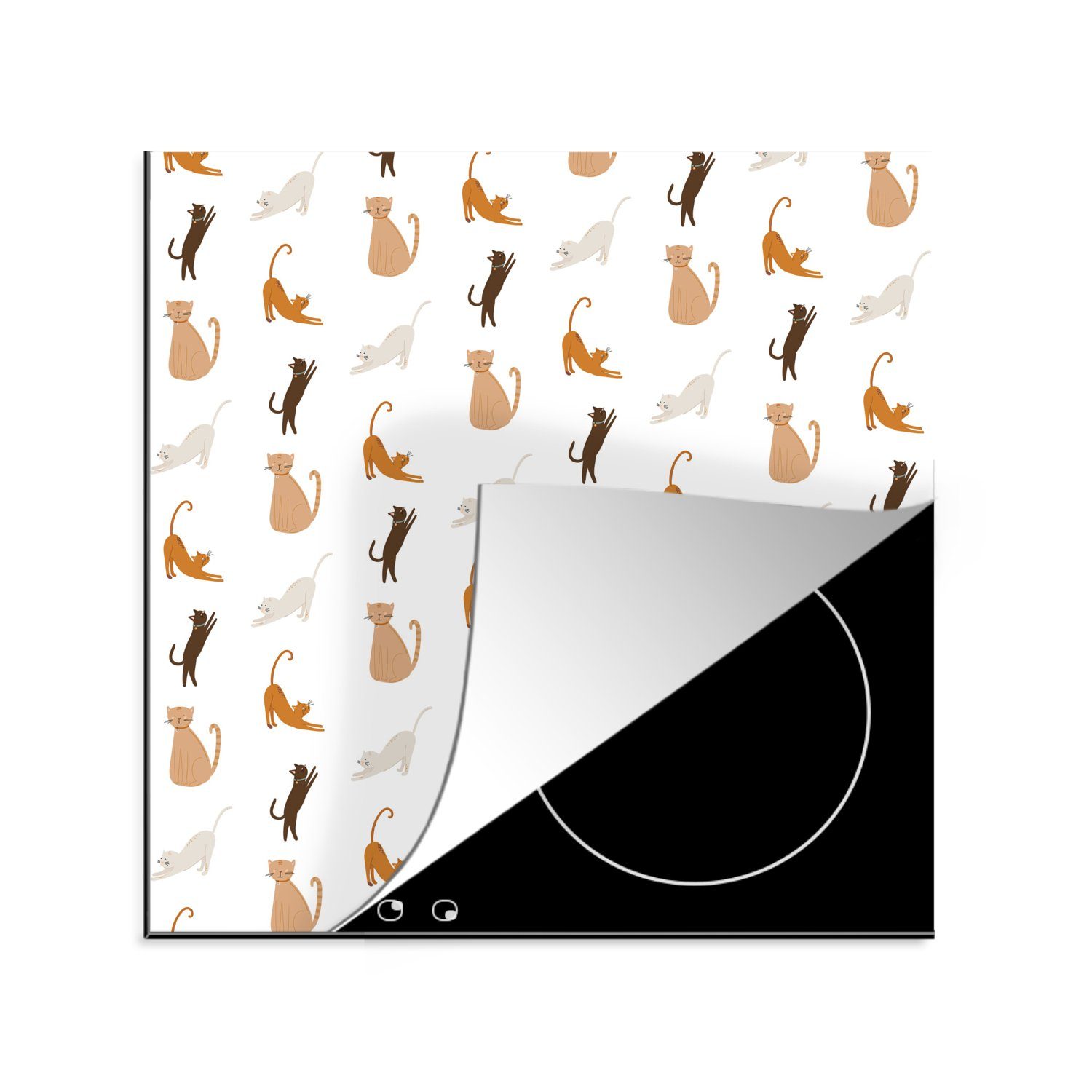 MuchoWow Herdblende-/Abdeckplatte Haustiere - Farben - Muster, Vinyl, (1 tlg), 78x78 cm, Ceranfeldabdeckung, Arbeitsplatte für küche