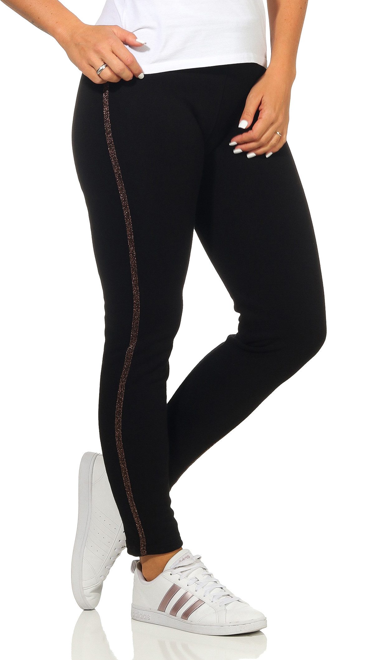 simaranda Thermoleggings 340 mit Teddyfell und Glitzerstreifen