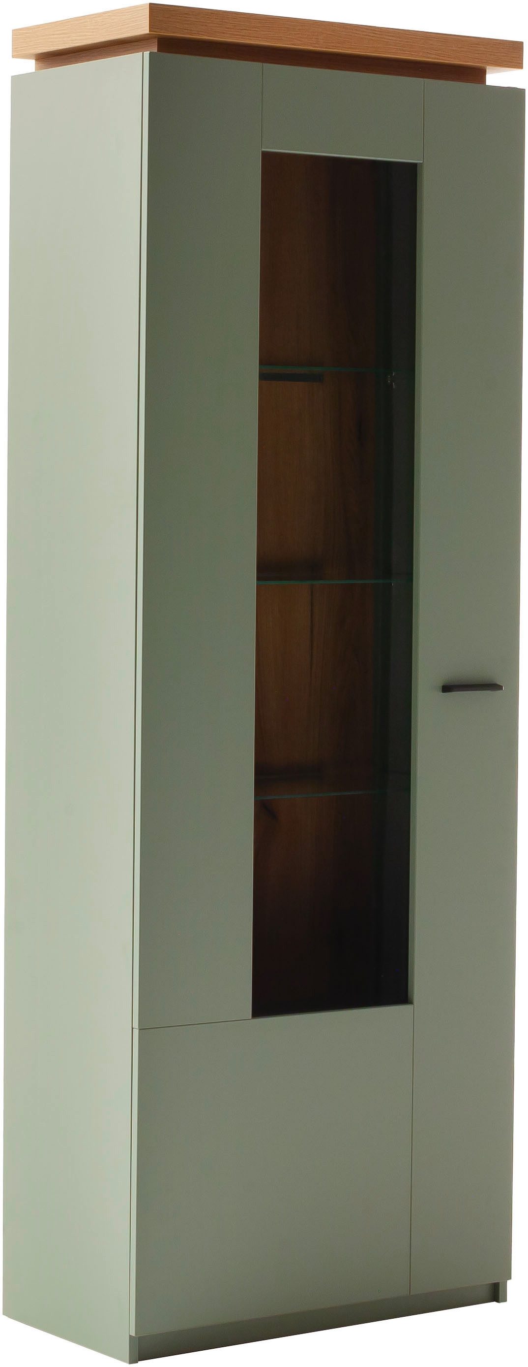 MCA furniture Vitrine Moniz Vitrine (1-St) Standvitrine, Hochschrank,Metallgriffe, Höhe 197 cm, 1 Tür
