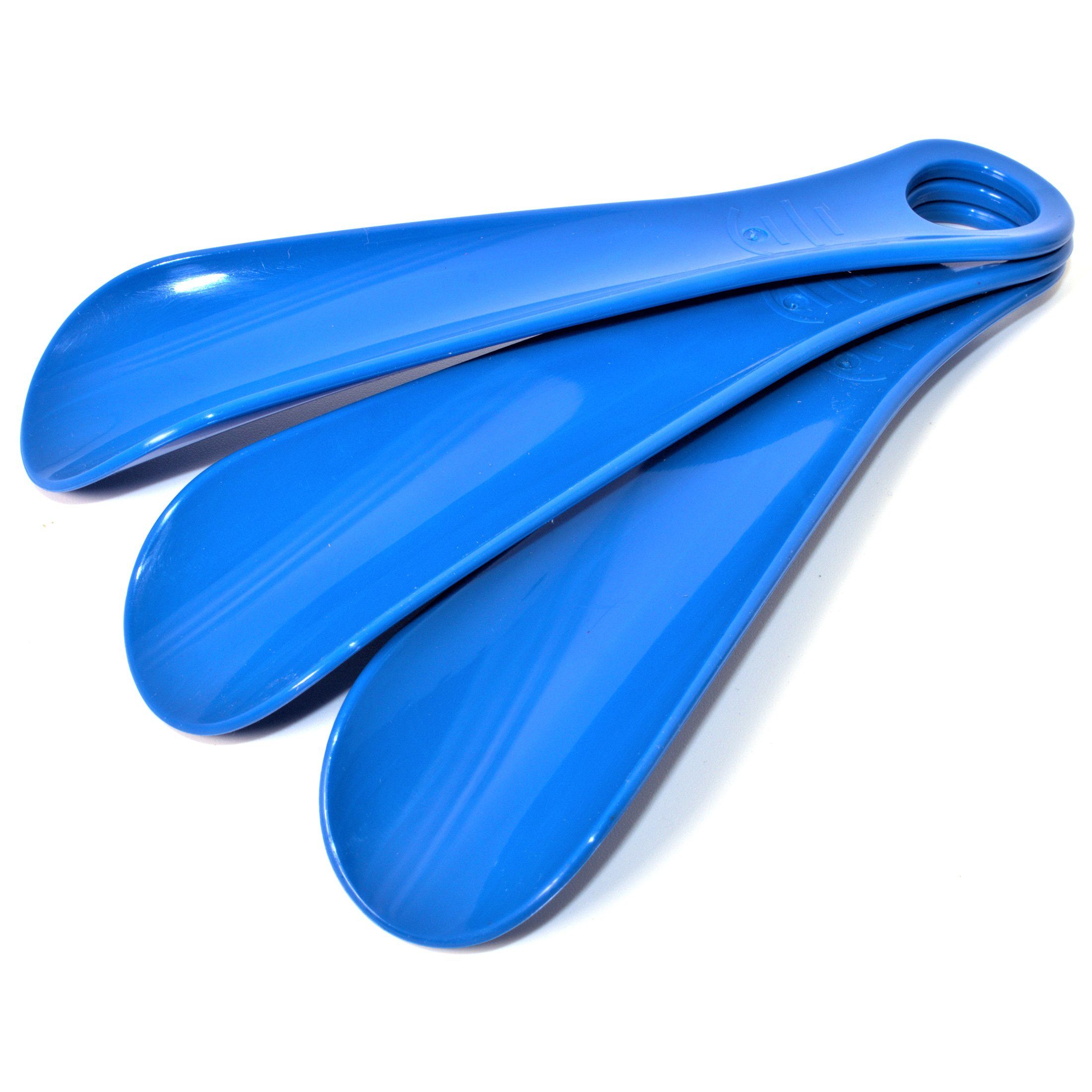 Schuhlöffel 3x Blau - Schuhlöffel Schuhanzieher aus Kunststoff