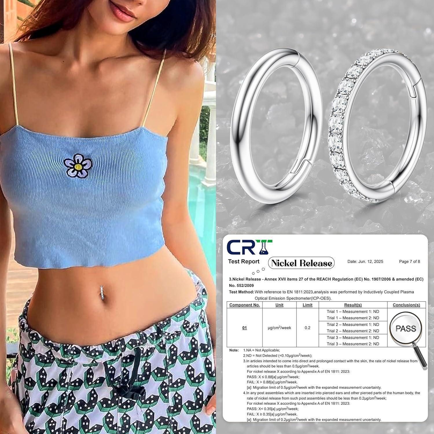 Diamday Bauchnabelpiercing-Set 2pcs Bauchnabelpiercing Hoop Bananabell Chirurgenstahl Belly Ring