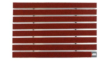 Fußmatte Emco Eingangsmatte DIPLOMAT 22mm, Large Rips Rot, Emco, rechteckig, Höhe: 22 mm, Größe: 740x490 mm, für Innen- und überdachten Außenbereich