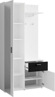 byLIVING Kompaktgarderobe Jakob mit großem Spiegel und Ablage, Breite 97 cm